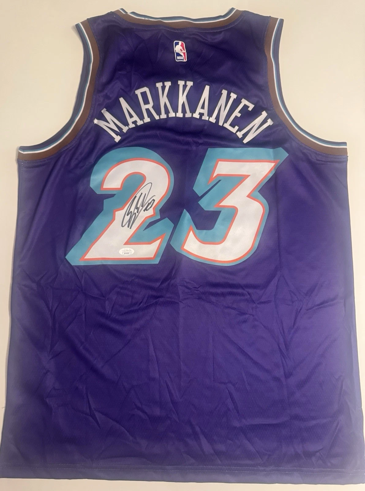 Lauri Markkanen Utah Jazz Autographed Jersey JSA COA
