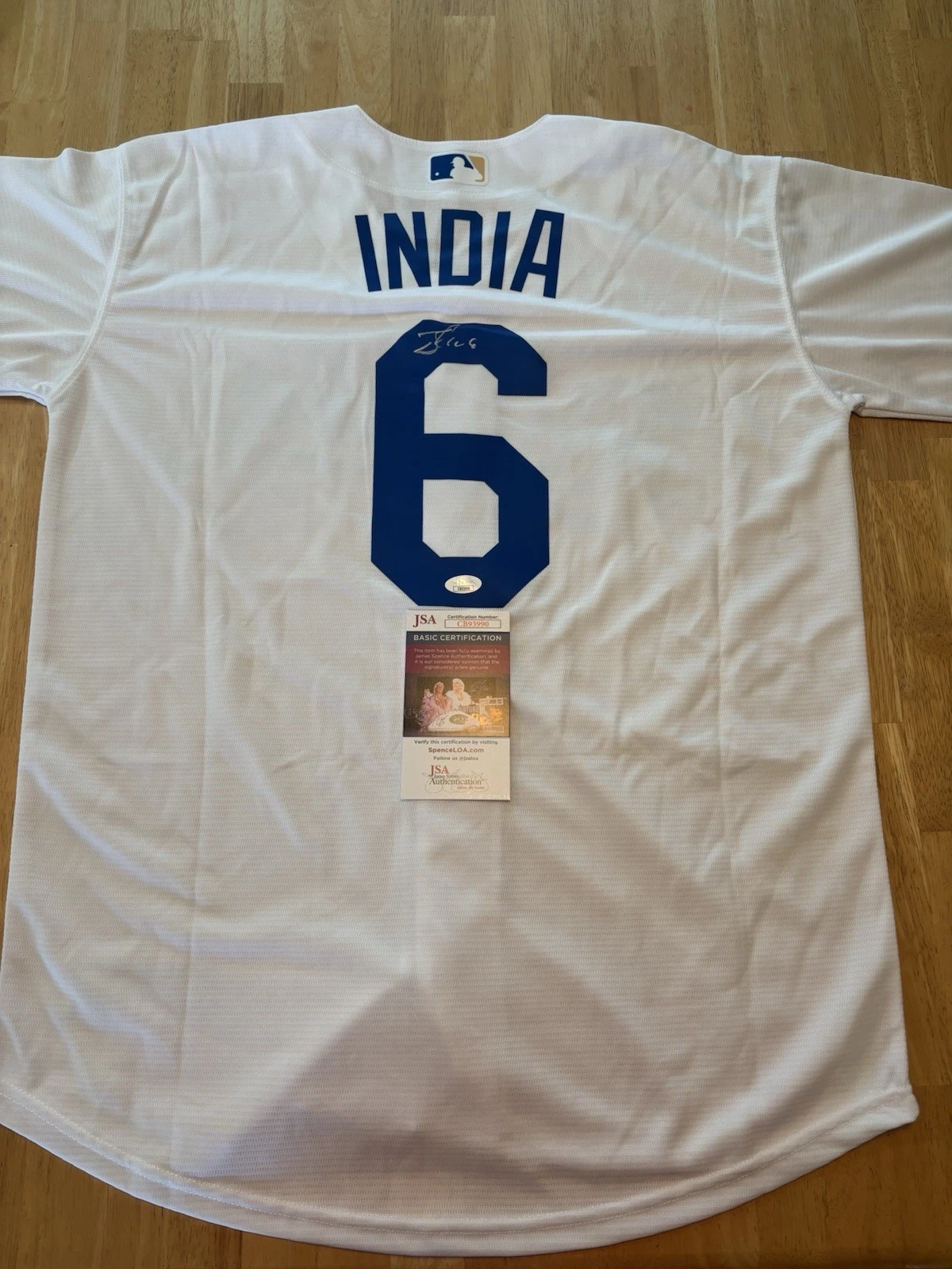 Jonathan India Signed Autographed Kansas City Royals Jersey. JSA Coa