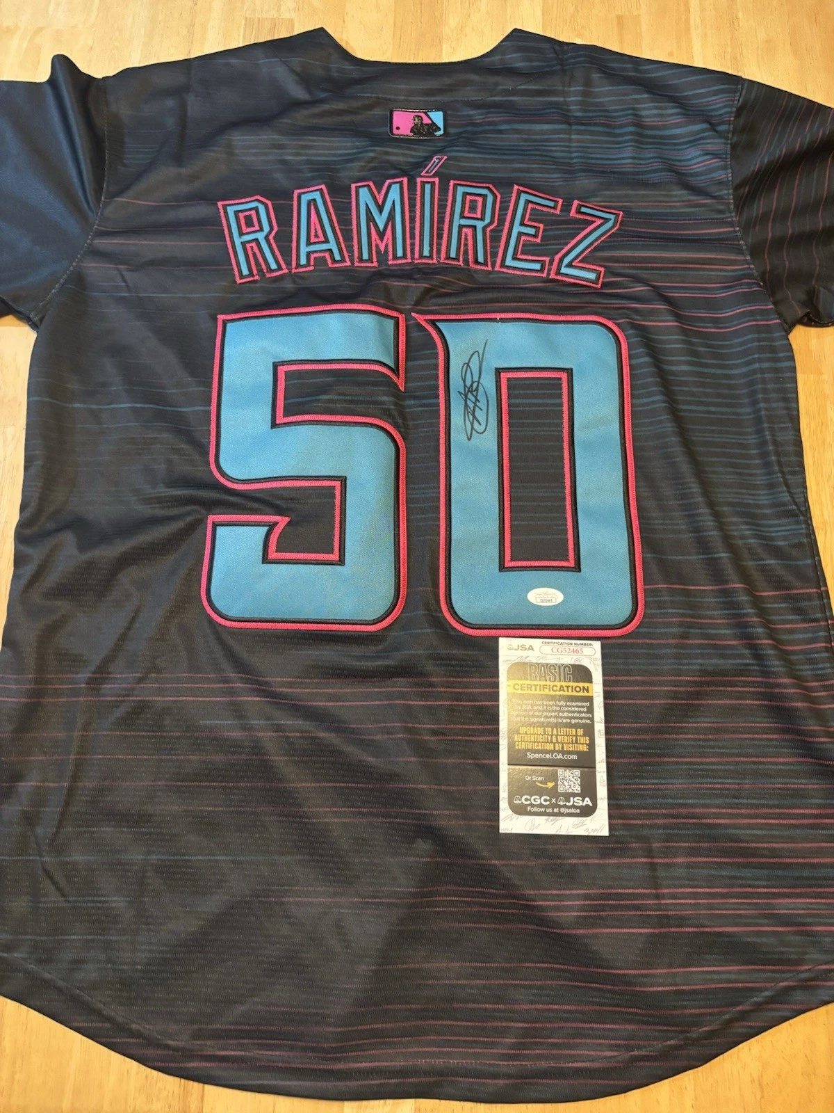 Agustin Ramirez Signed Autographed Miami Marlins City Edition Jersey. Jsa Coa