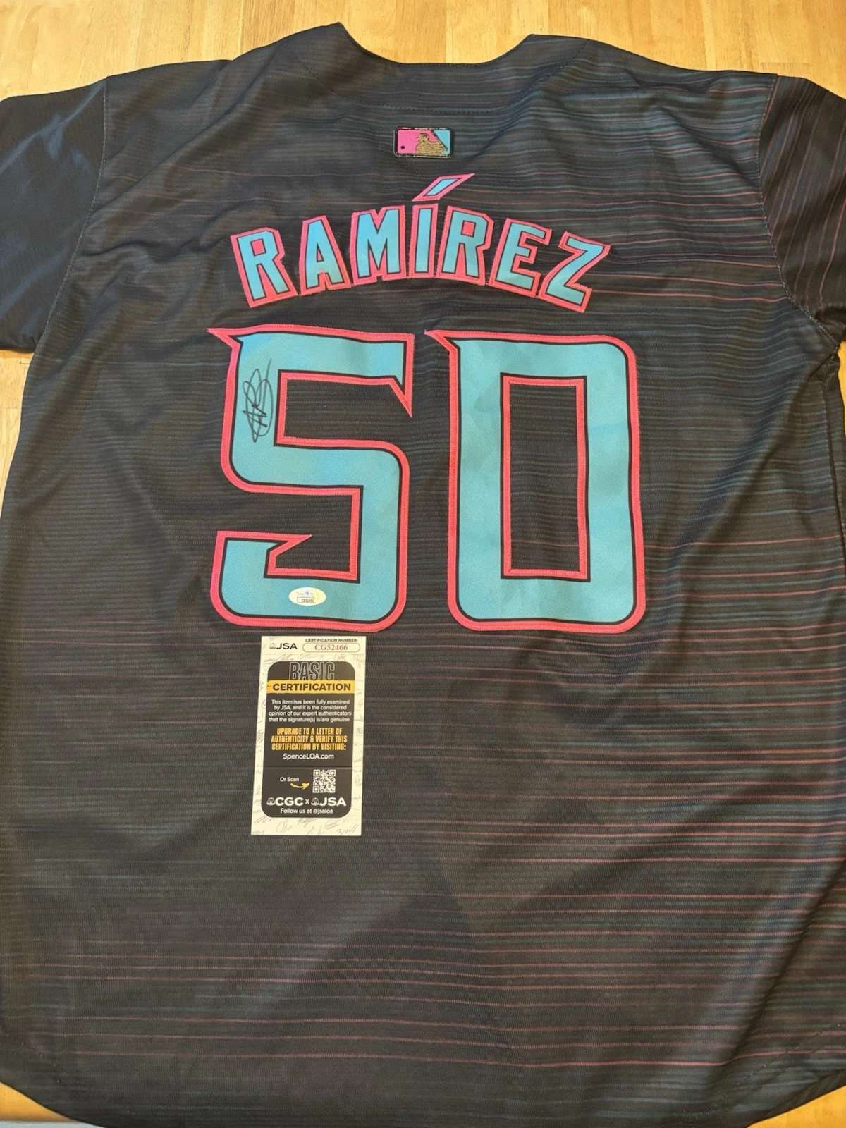 Agustin Ramirez Signed Autographed Miami Marlins City Edition Jersey. Jsa Coa