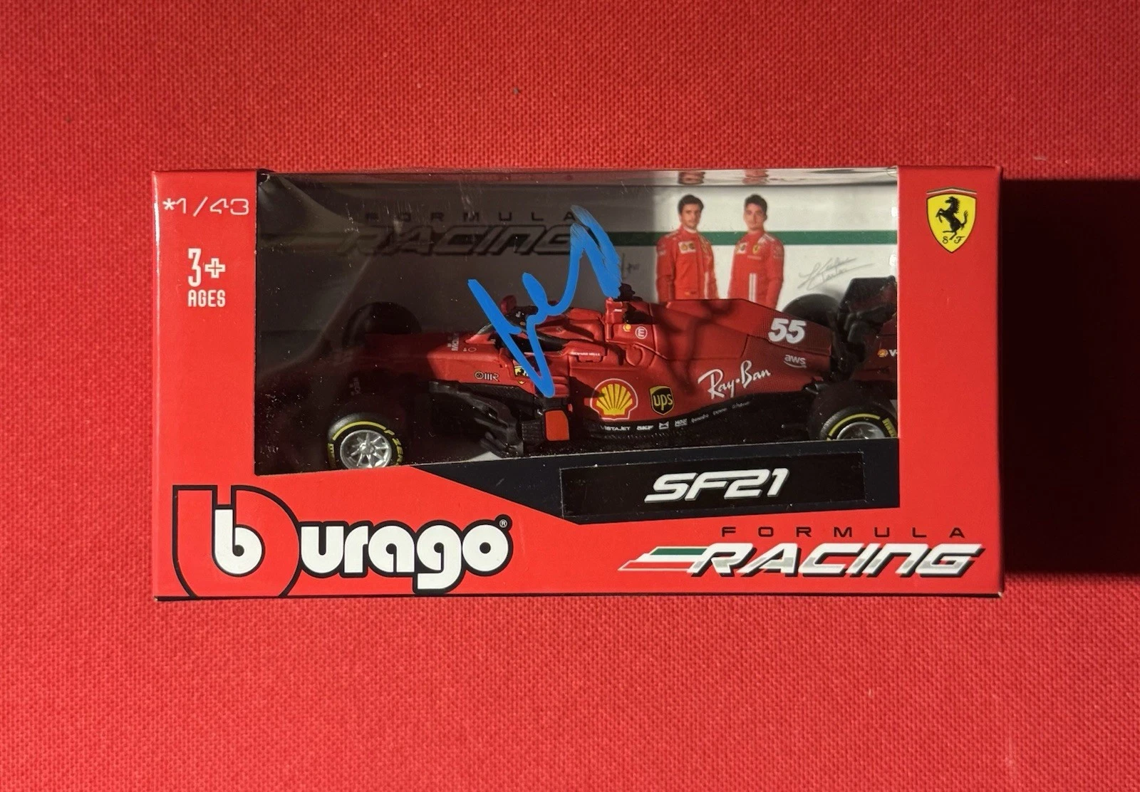 Carlos Sainz Autographed Ferrari Racing Car Formula 1 JSA COA