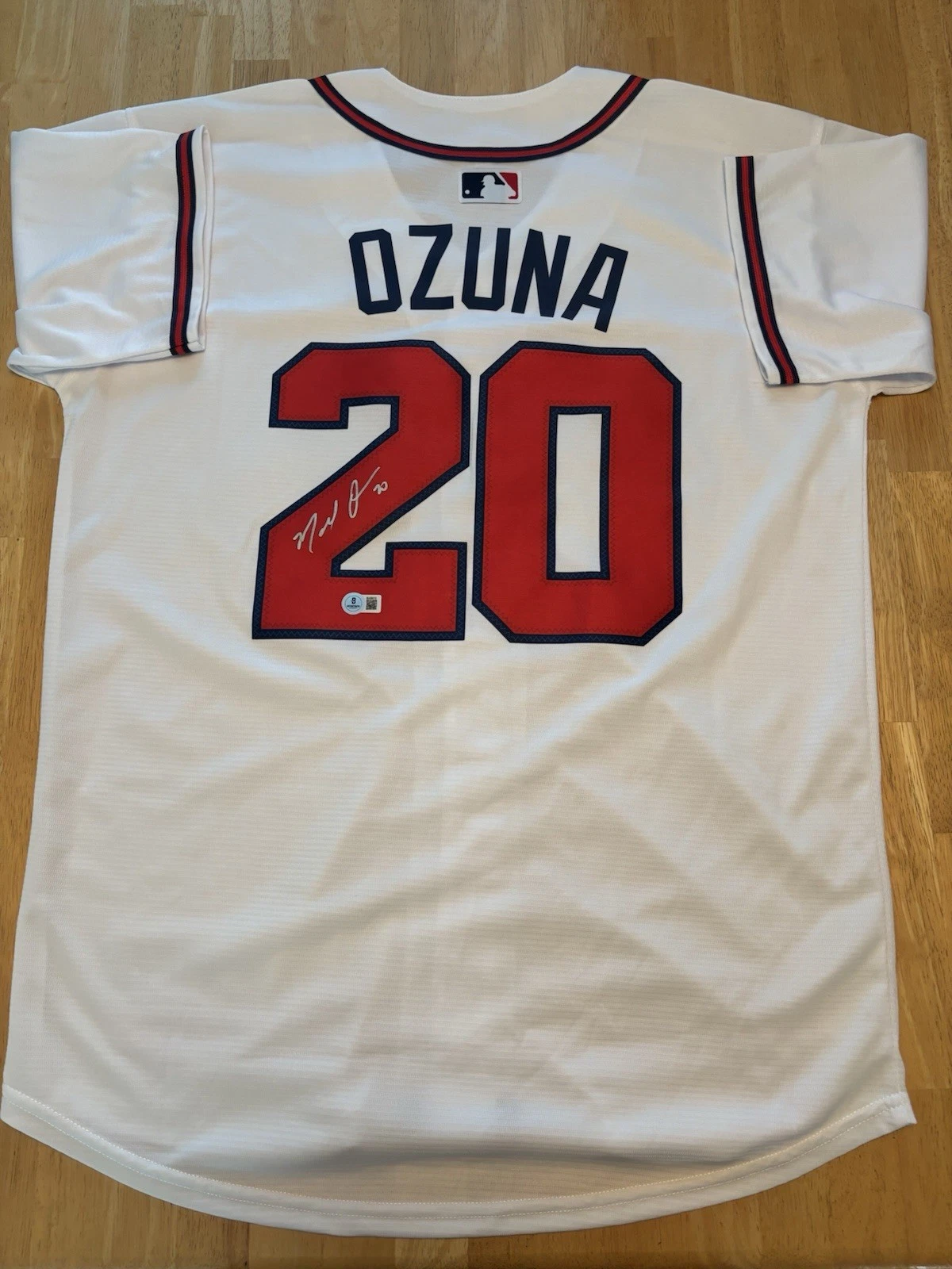 MARCELL OZUNA Signed Autographed Atlanta Braves Jersey . Beckett  Coa