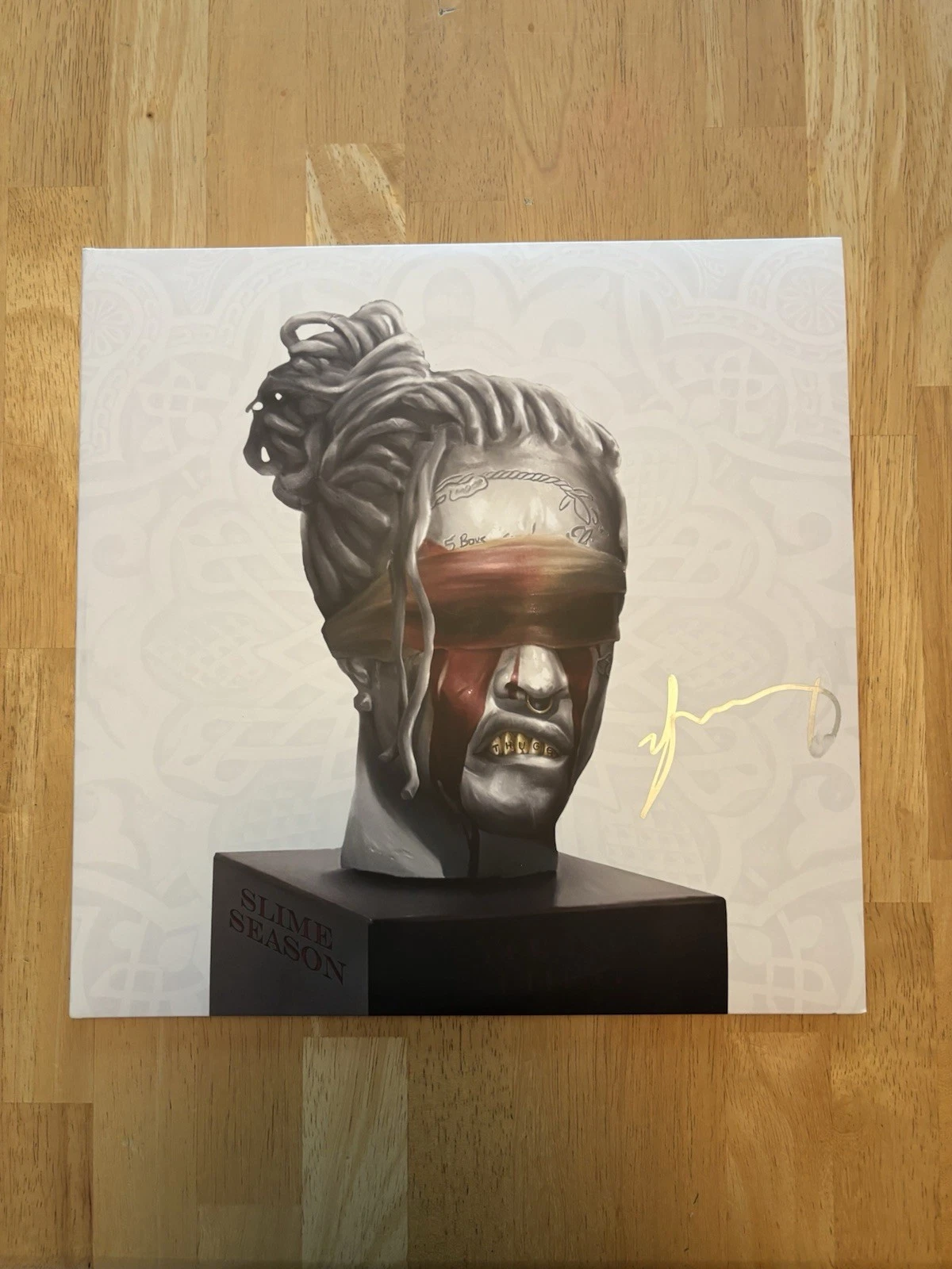 YOUNG THUG THUGGER RAPPER SLIME AUTOGRAPHED SLIME SEASON VINYL  Beckett Coa