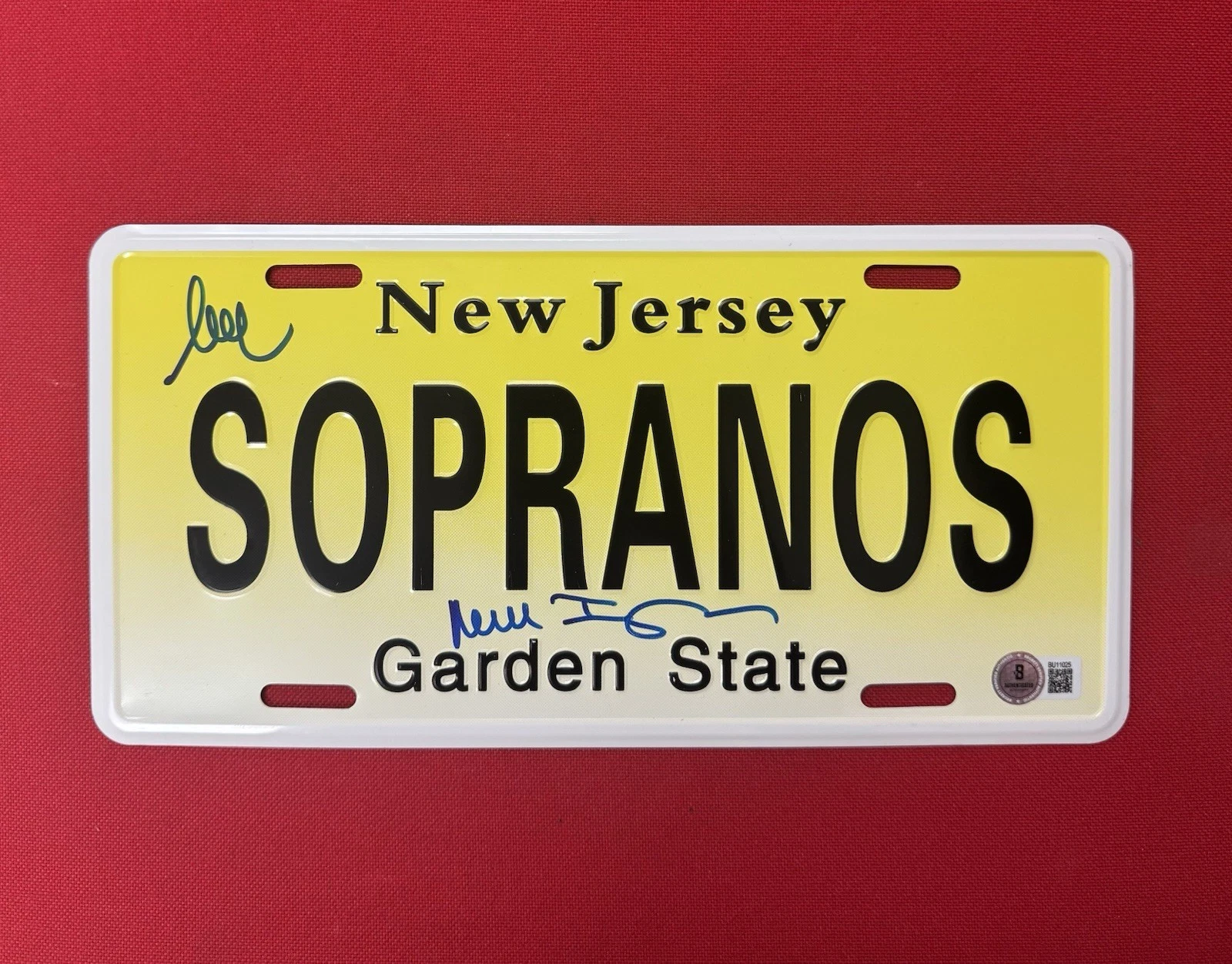 Michael Imperioli & Steve Schirripa Autographed Sopranos License Plate Beckett