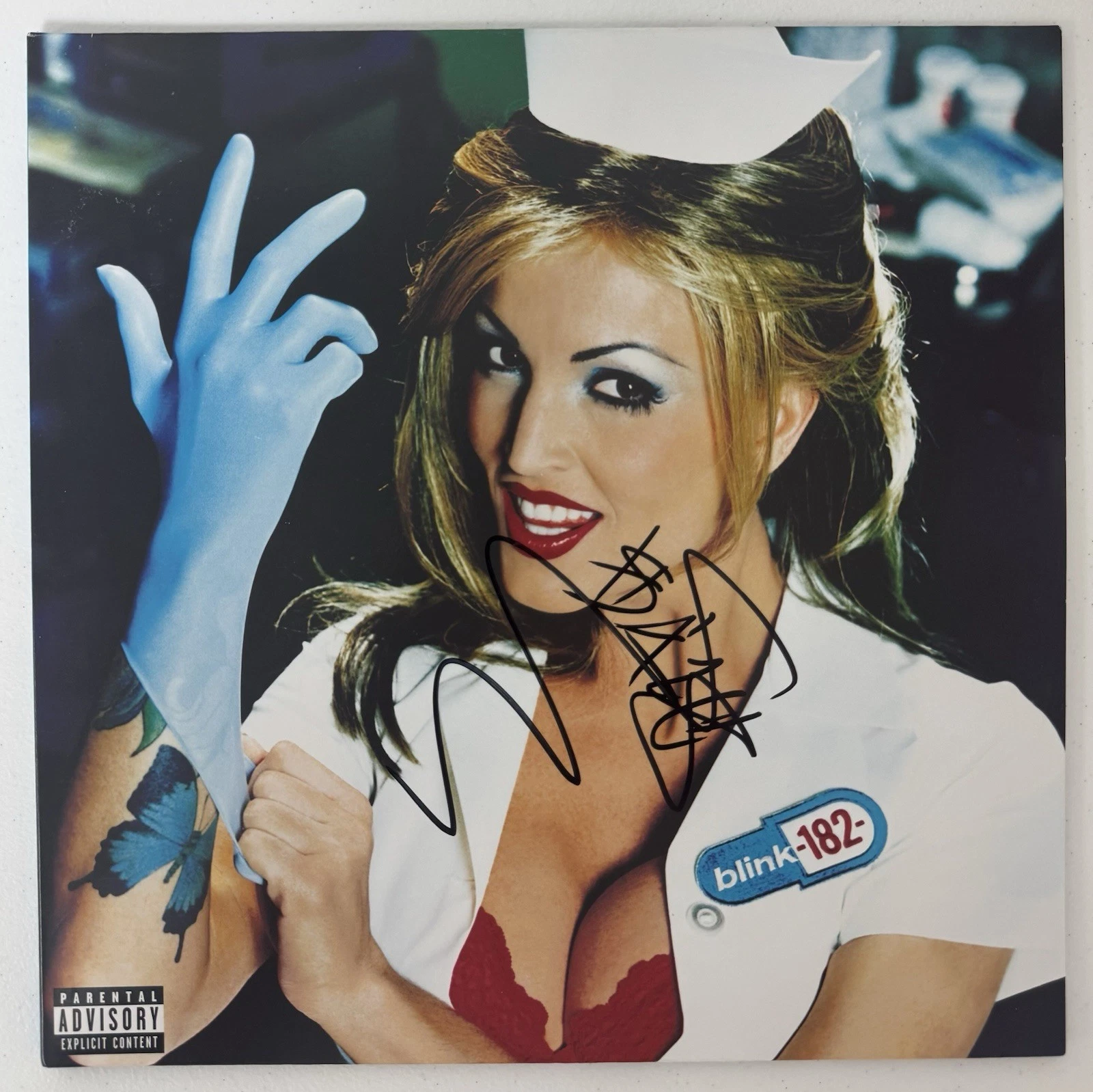Travis Barker Autographed Enema Of The State Vinyl blink-182 Beckett BAS COA