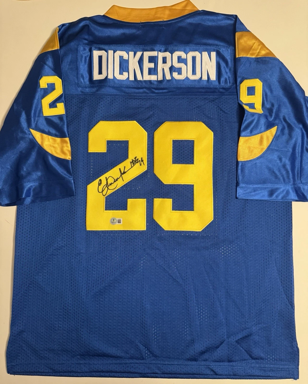 Eric Dickerson St Louis Rams Autographed Jersey HOF 99 Beckett BAS COA