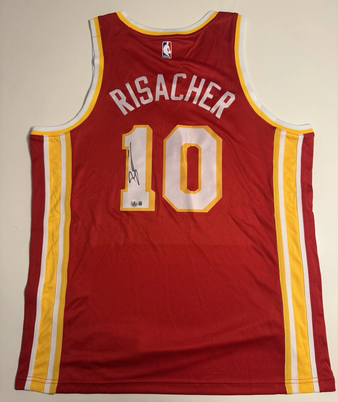 Zaccharie Risacher Atlanta Hawks Autographed Jersey Beckett BAS COA
