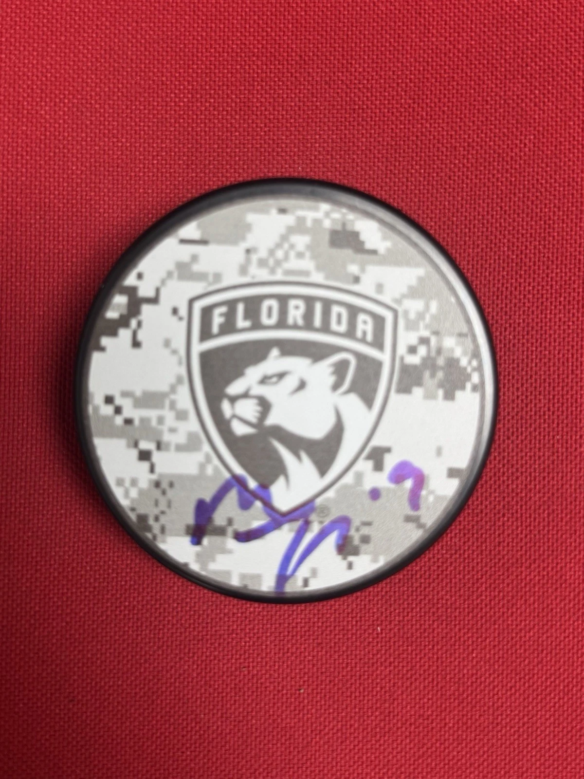 Matthew Tkachuk Florida Panthers Autographed Puck Beckett Witness COA