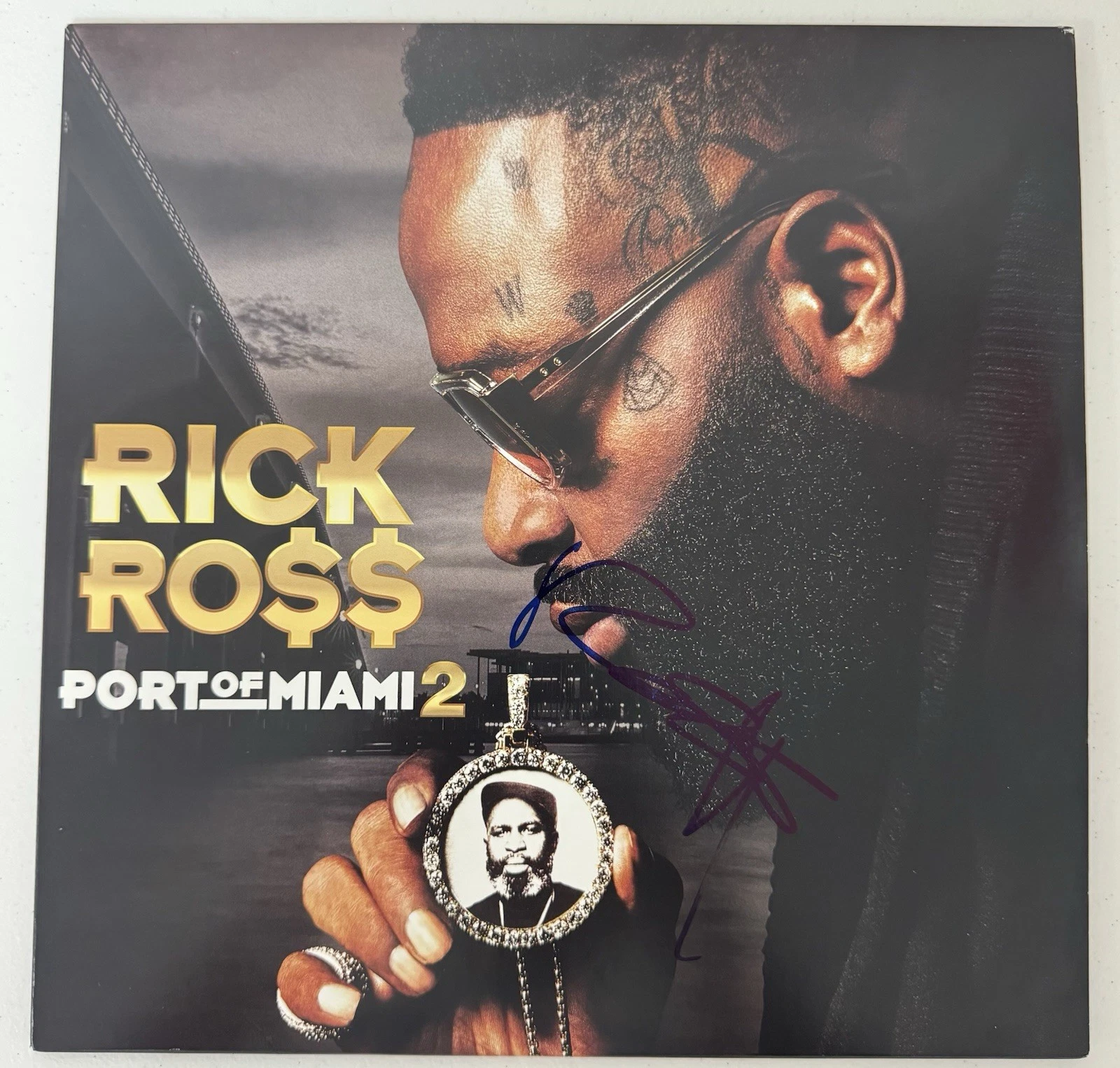 Rick Ross Autographed Port Of Miami 2 Vinyl The Boss Beckett BAS COA