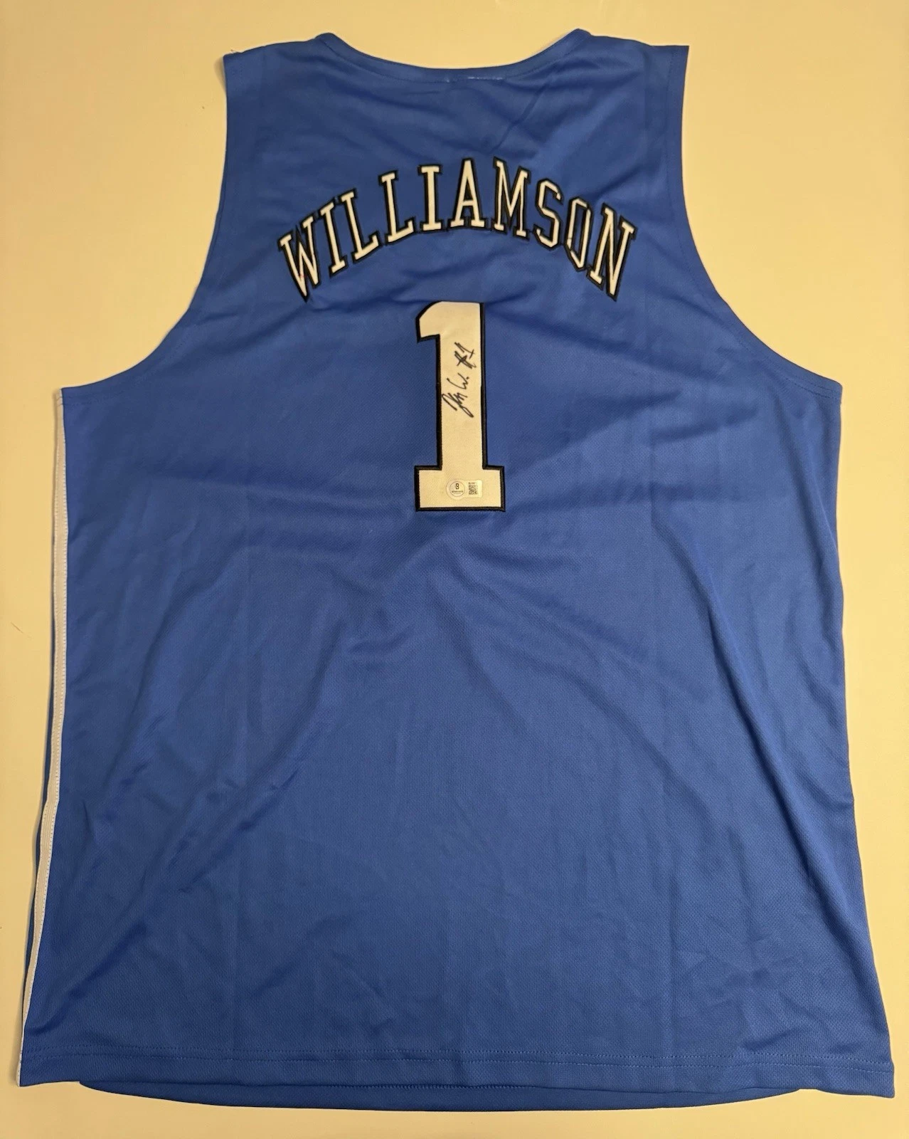 Zion Williamson Duke Blue Devils Autograph Jersey Pelicans Star Beckett BAS COA