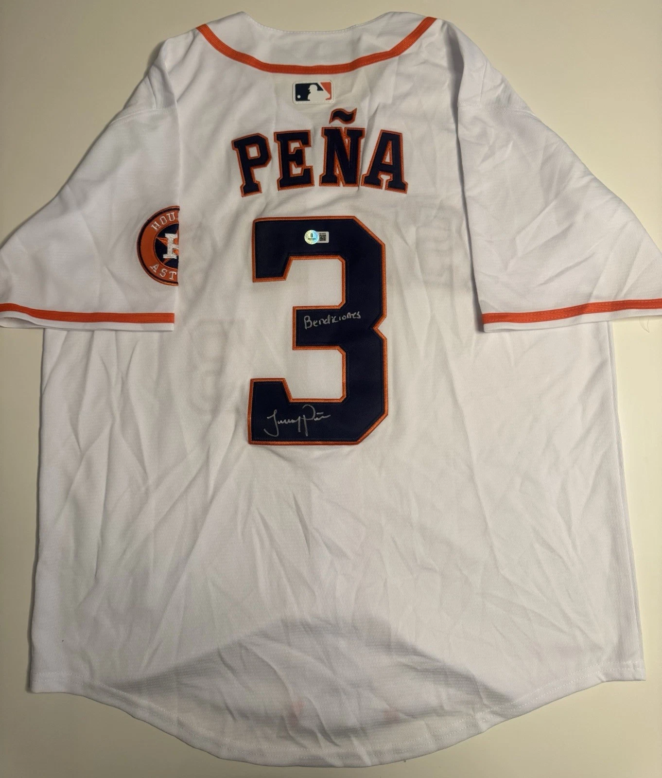 Jeremy Pena Houston Astros Autographed Jersey Star Inscribed Beckett BAS COA