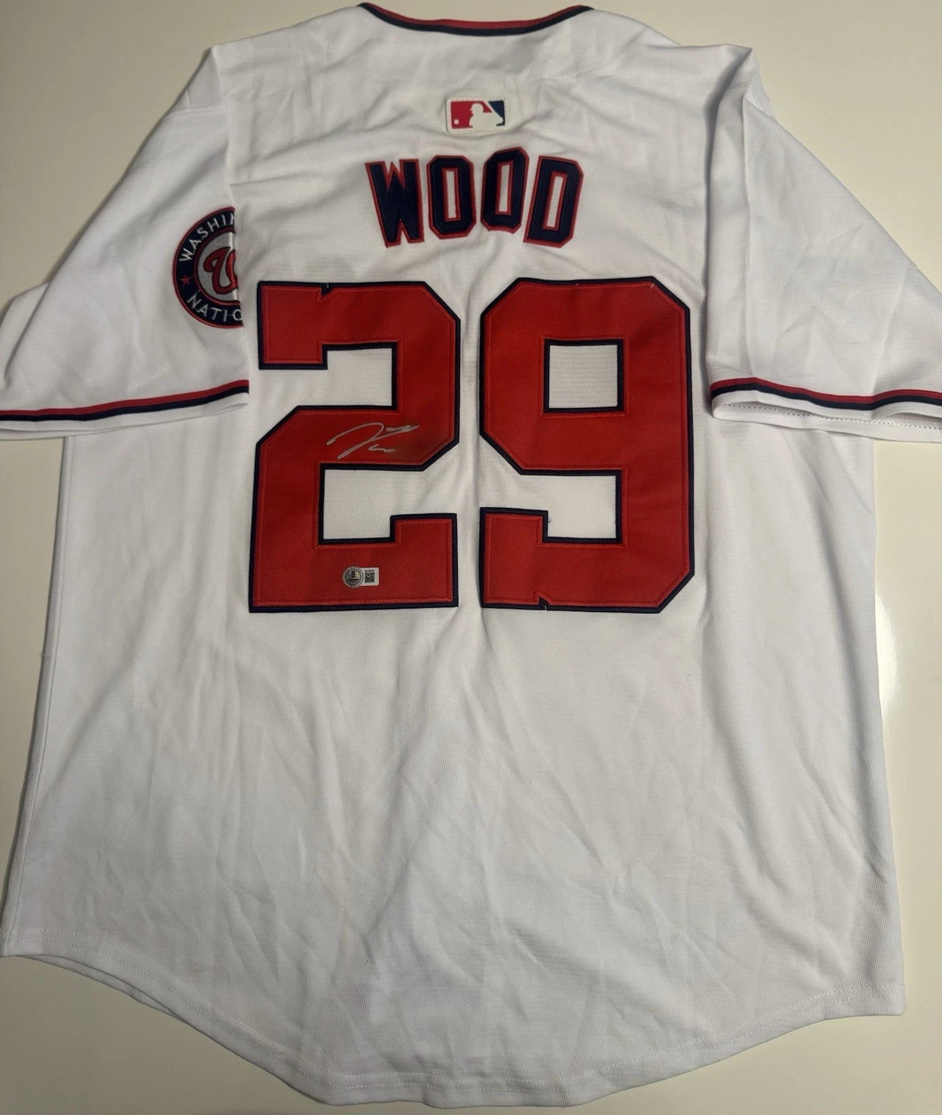 James Wood Washington Nationals Autographed Jersey Beckett BAS COA