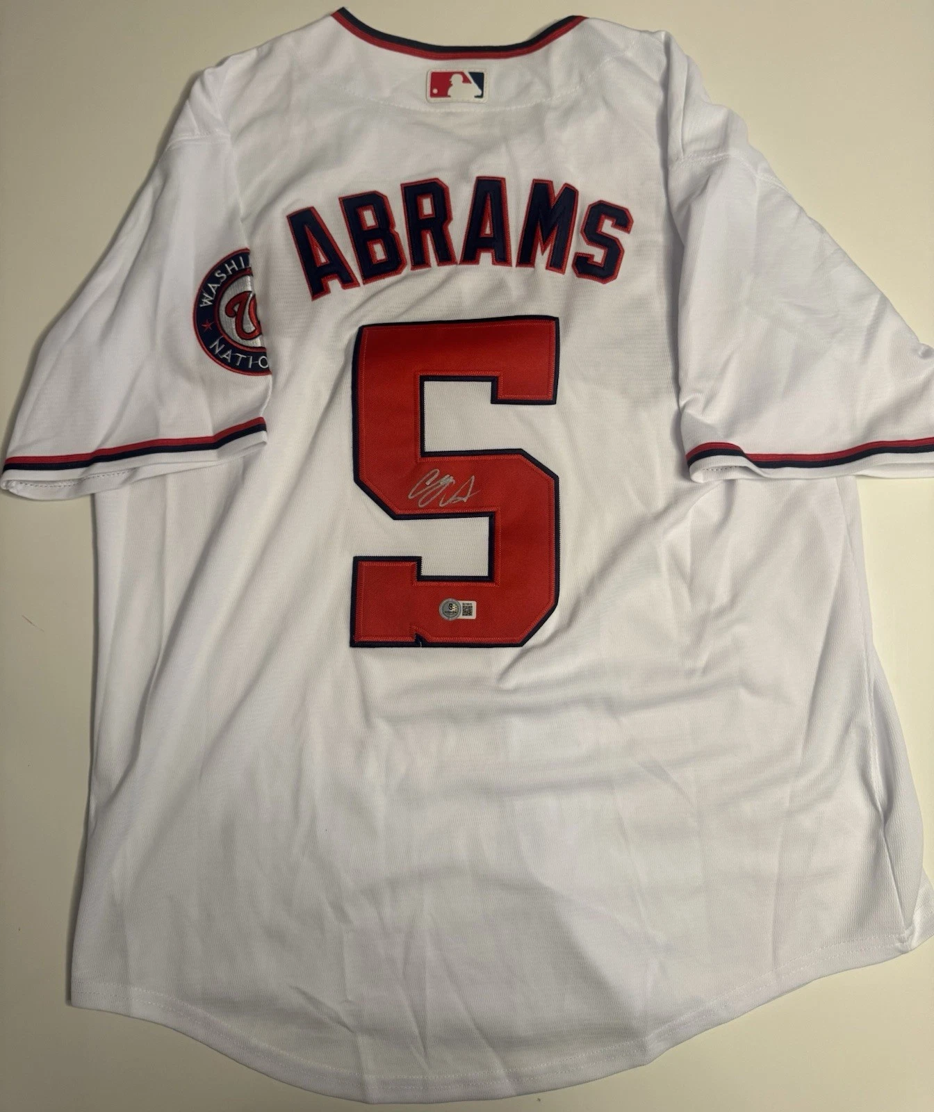 CJ Abrams Washington Nationals Autographed Jersey Beckett BAS COA