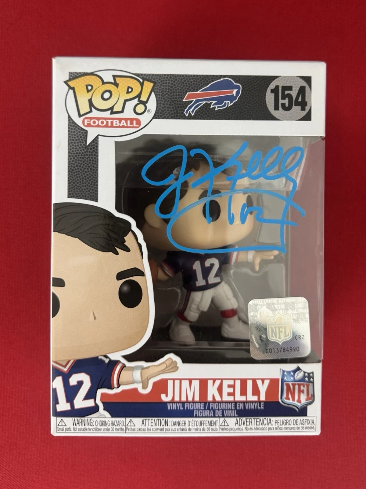Jim Kelly Buffalo Bills Autographed Funko Pop Beckett BAS COA READ
