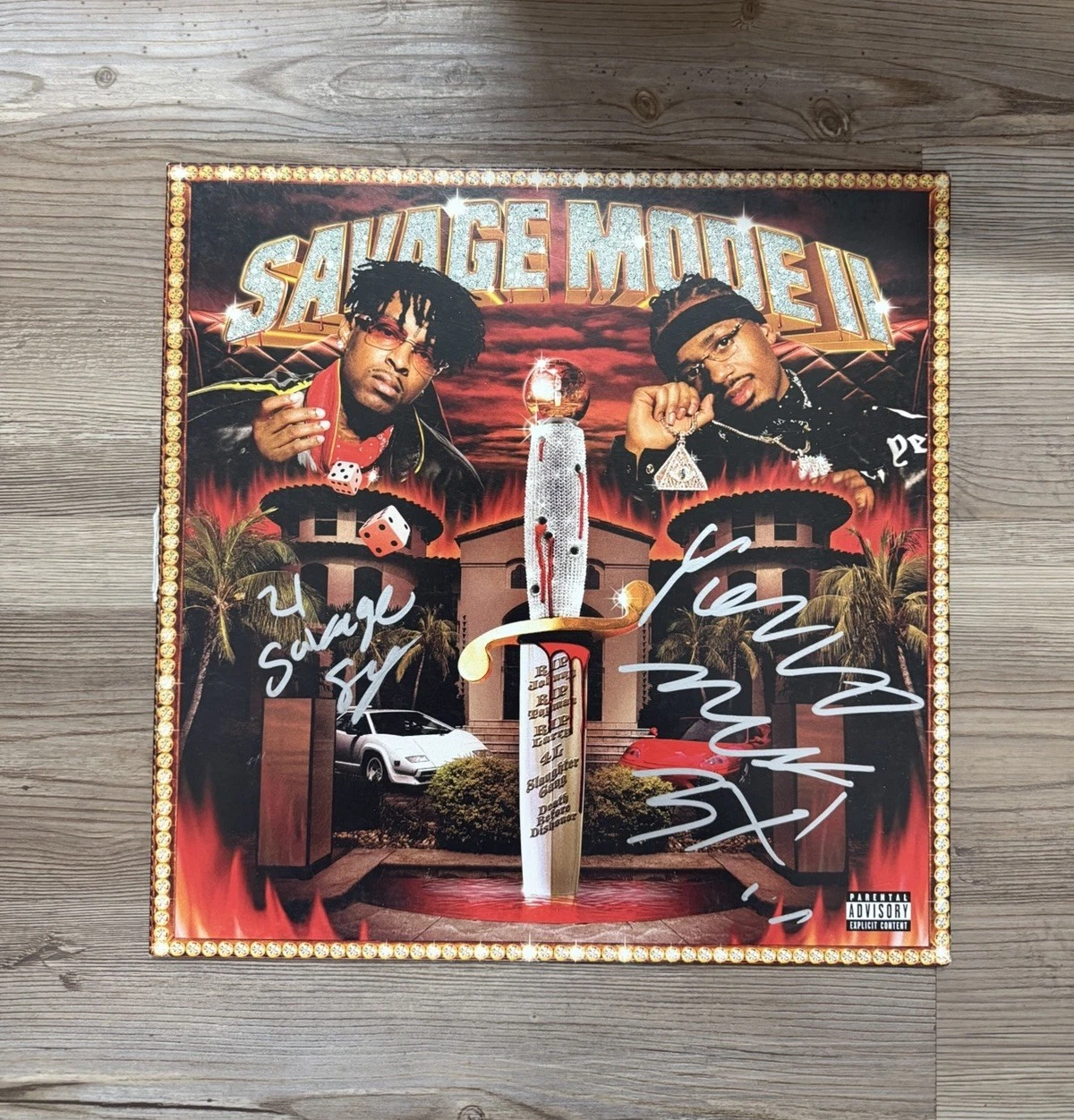 21 Savage Metro Boomin Rapper Autographed SAVAGE MODE II Vinyl Beckett BAS COA