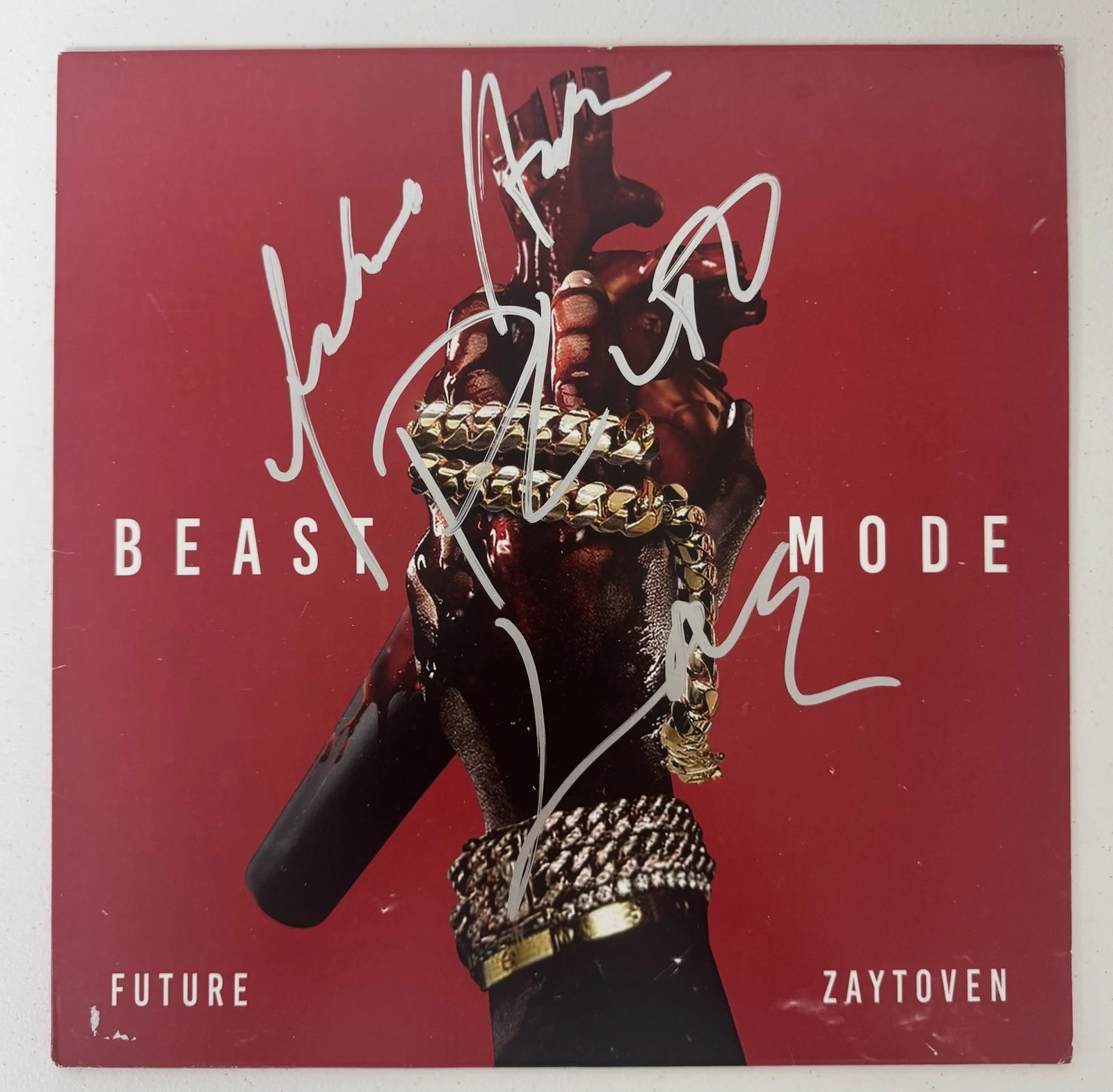 Future Rapper Autographed Beast Mode Vinyl Beckett BAS COA