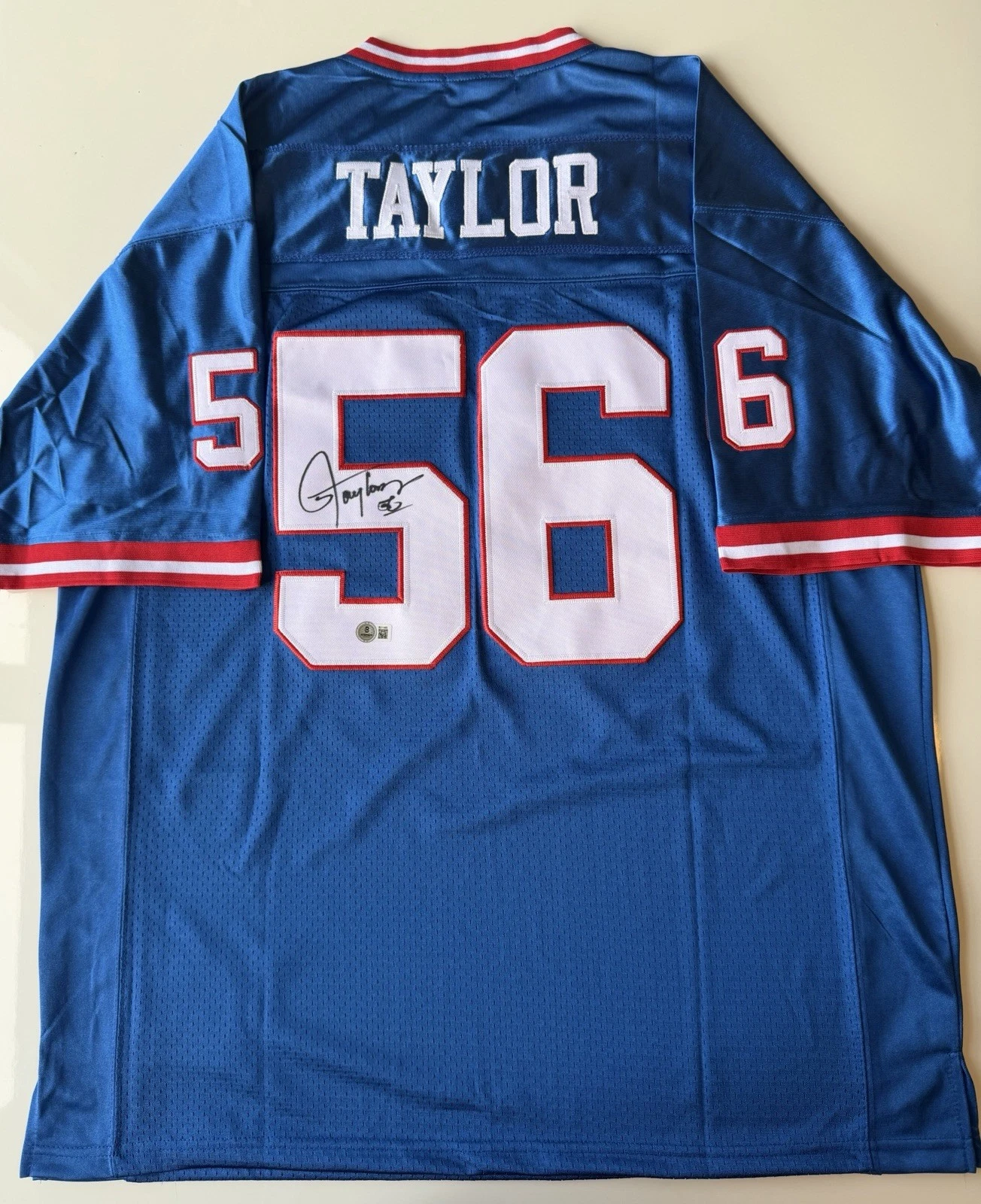 Lawrence Taylor New York Giants Autographed Jersey SB Champs Beckett BAS COA