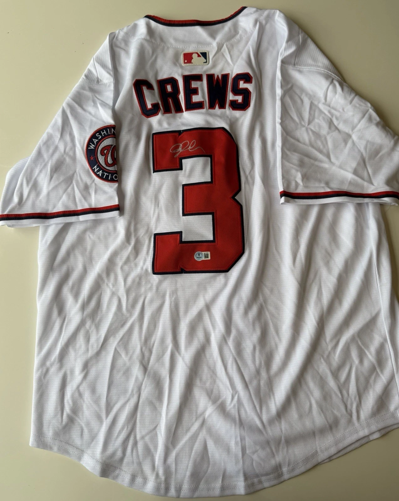 Dylan Crews Washington Nationals Autographed Jersey Beckett BAS COA