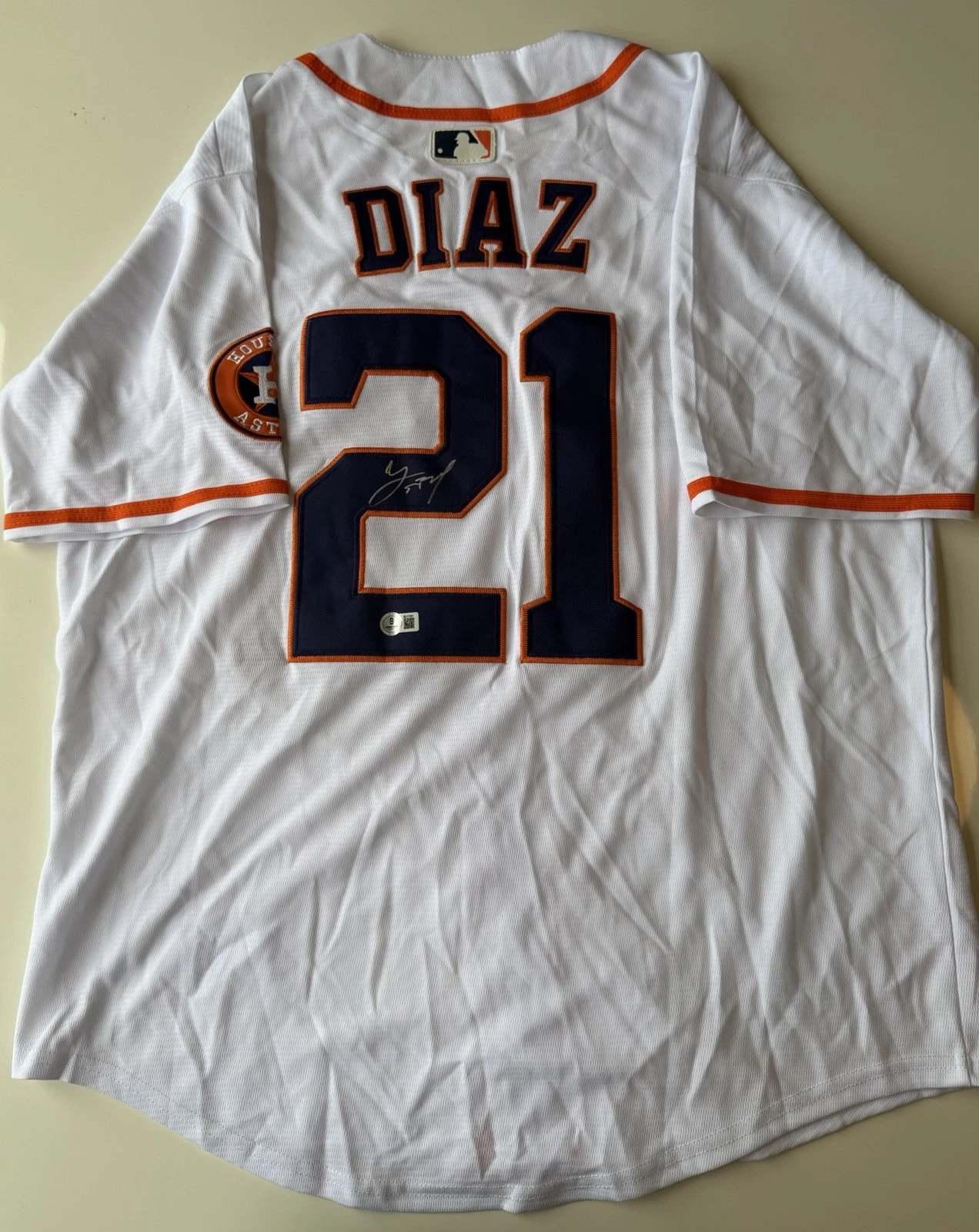 Yainer Diaz Houston Astros Autographed Jersey Beckett BAS COA