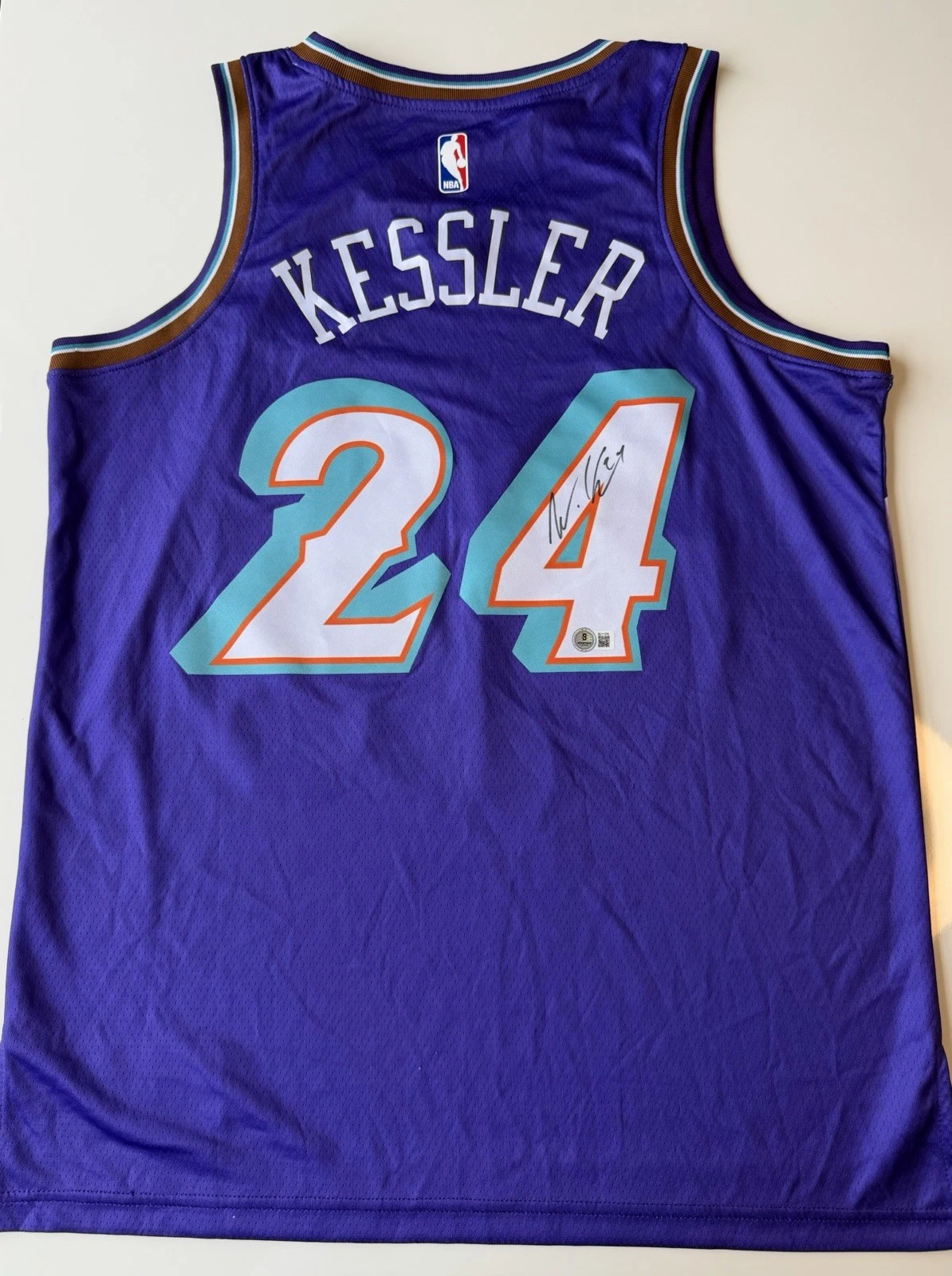 Walker Kessler Utah Jazz Autographed Jersey Rising Star Beckett BAS COA