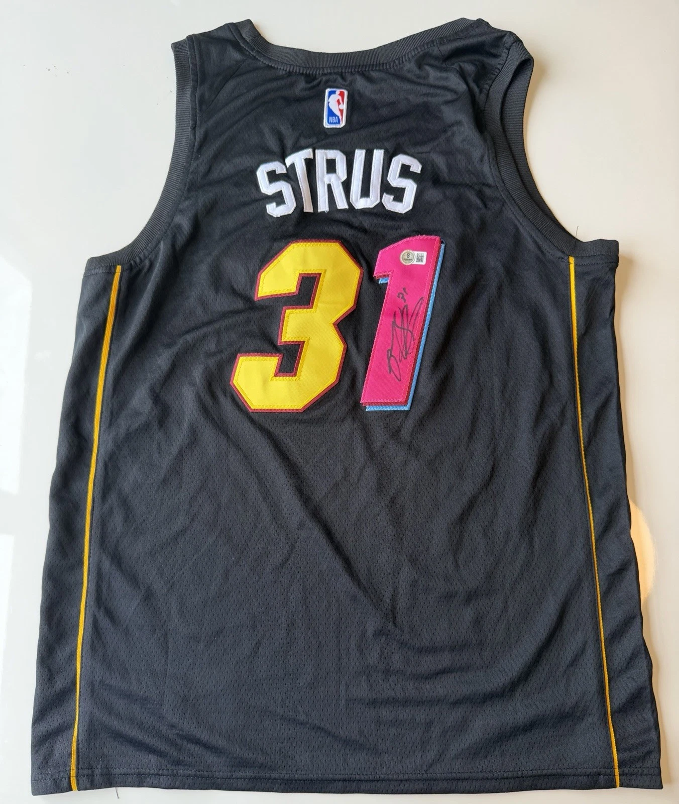 Max Strus Miami Heat Autographed Jersey Beckett BAS COA