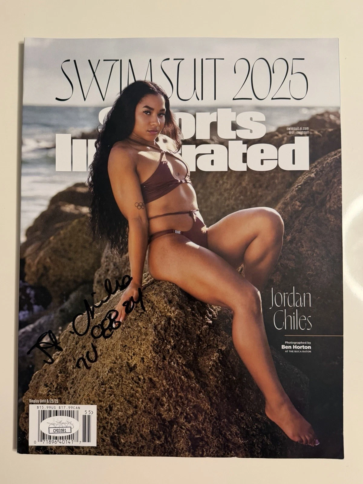 Jordan Chiles Autographed Sports Illustrated Magazine SI Swimsuit 2025 JSA COA