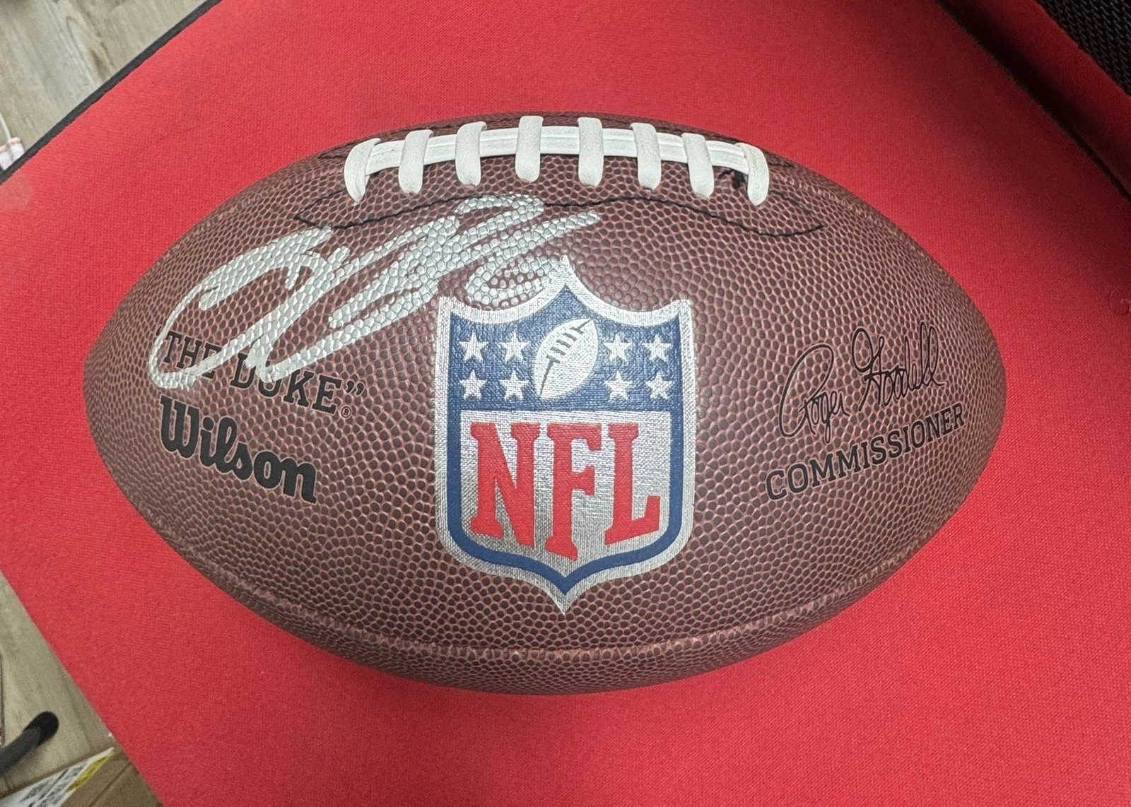 Saquon Barkley Philadelphia Eagles Autographed Duke Wilson Football Beckett BAS