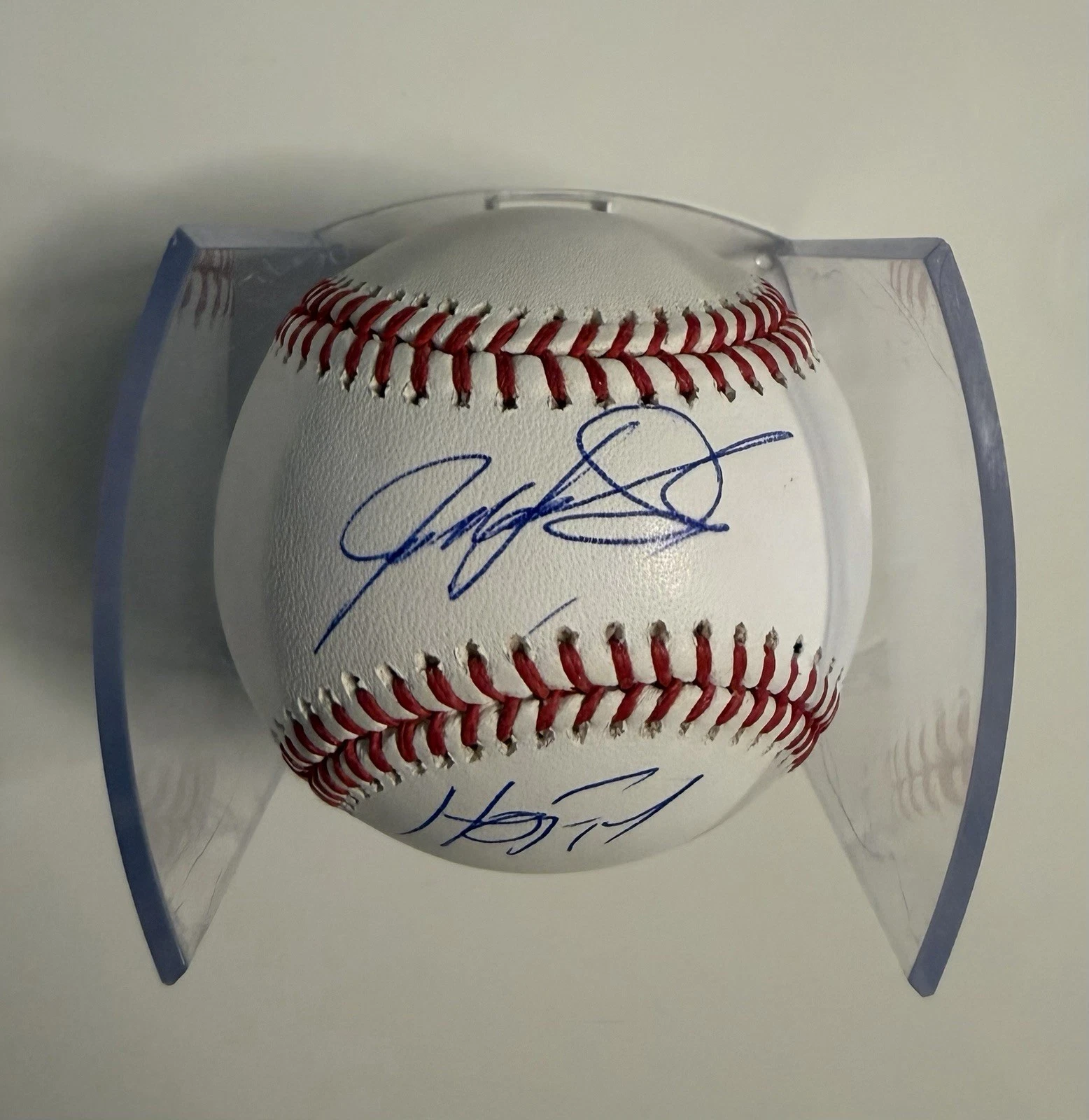 Ivan Rodriguez Texas Rangers Autographed Baseball Inscribed HOF 17 Pudge JSA COA