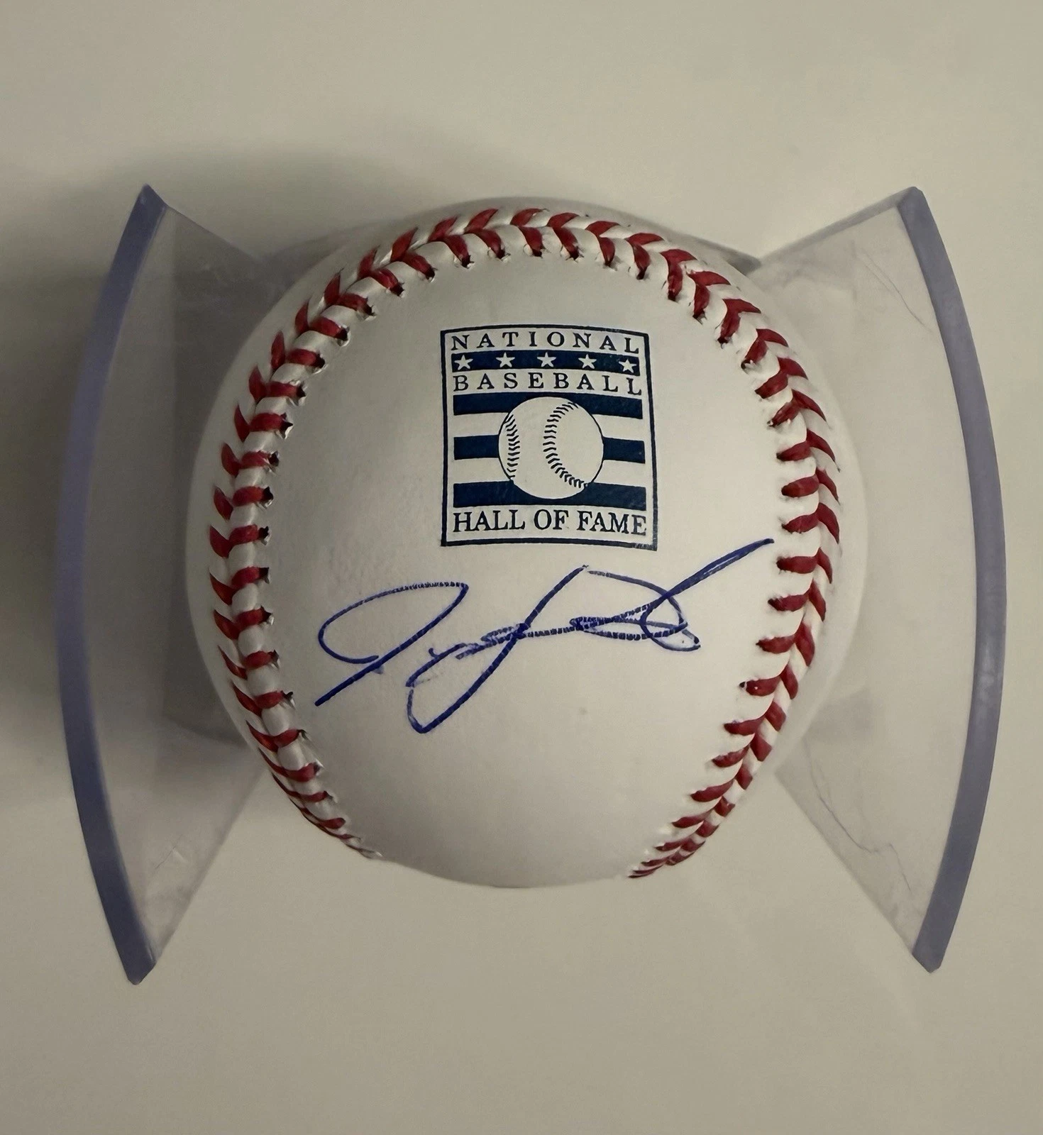 Ivan Rodriguez Texas Rangers Autographed Hall Of Fame Baseball Pudge JSA COA