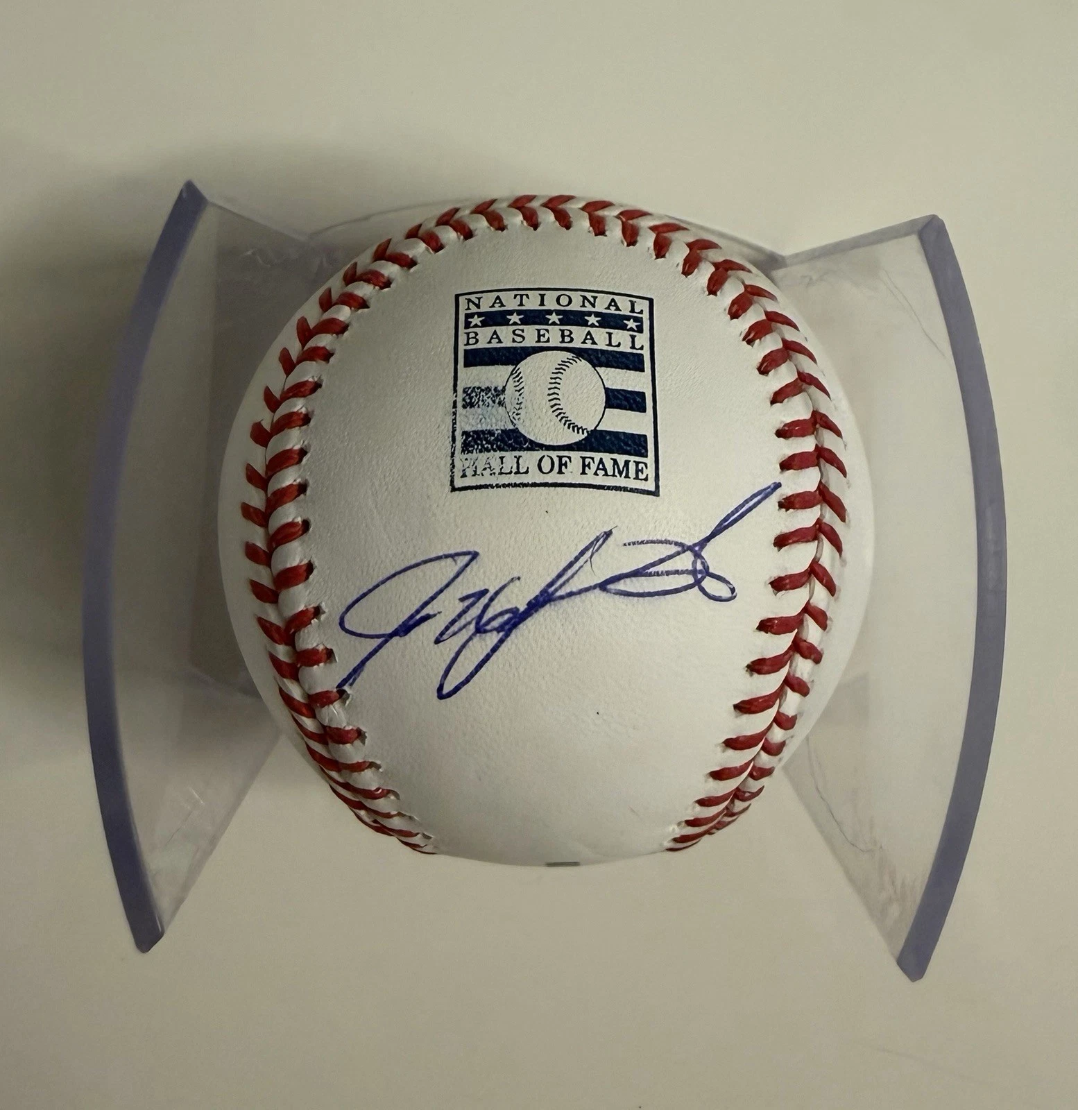 Ivan Rodriguez Texas Rangers Autographed Hall Of Fame Baseball Pudge JSA COA