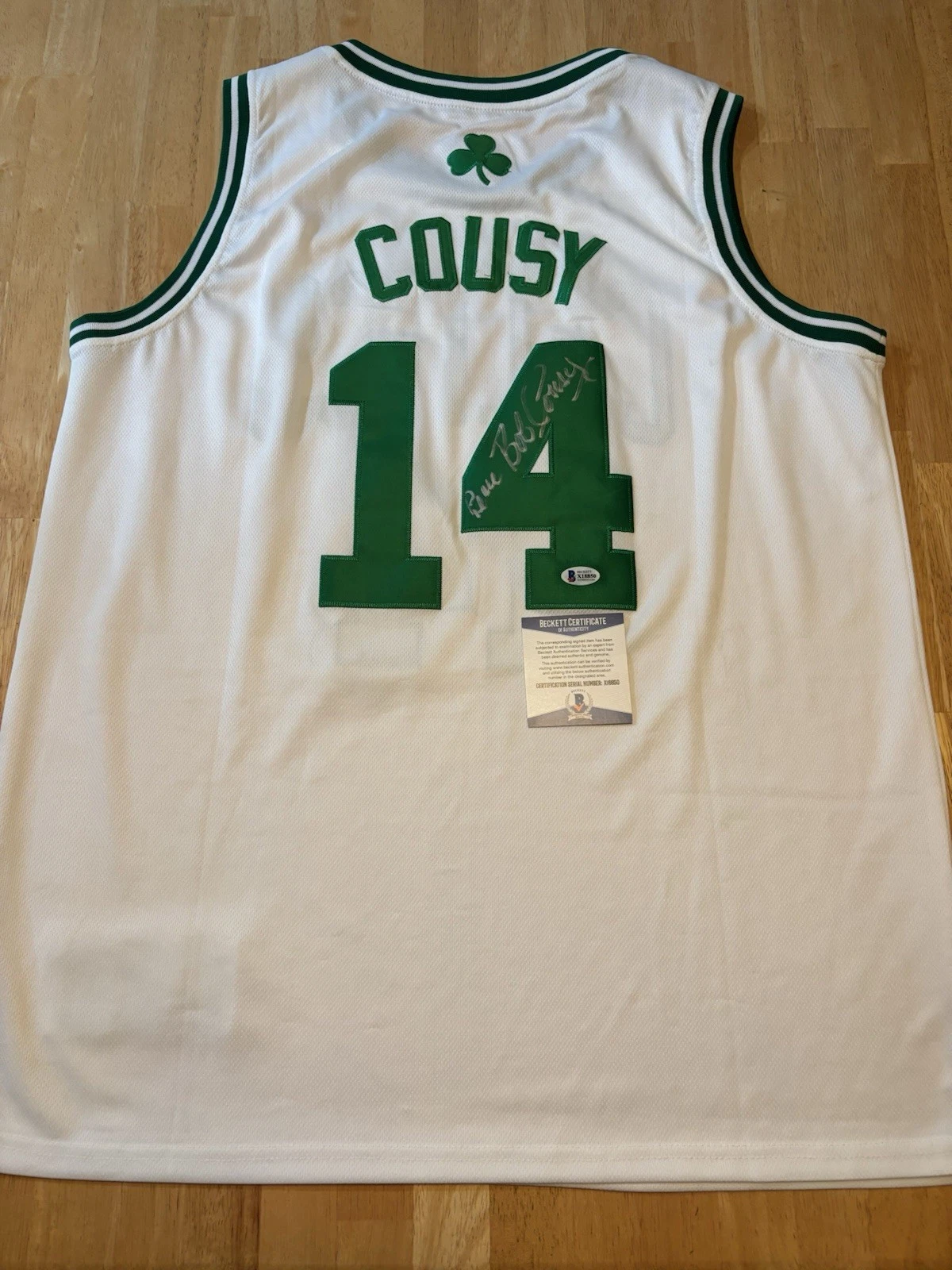 Bob Cousy Signed Autographed Boston Celtics Jersey Champs HOF MVP. Beckett Coa