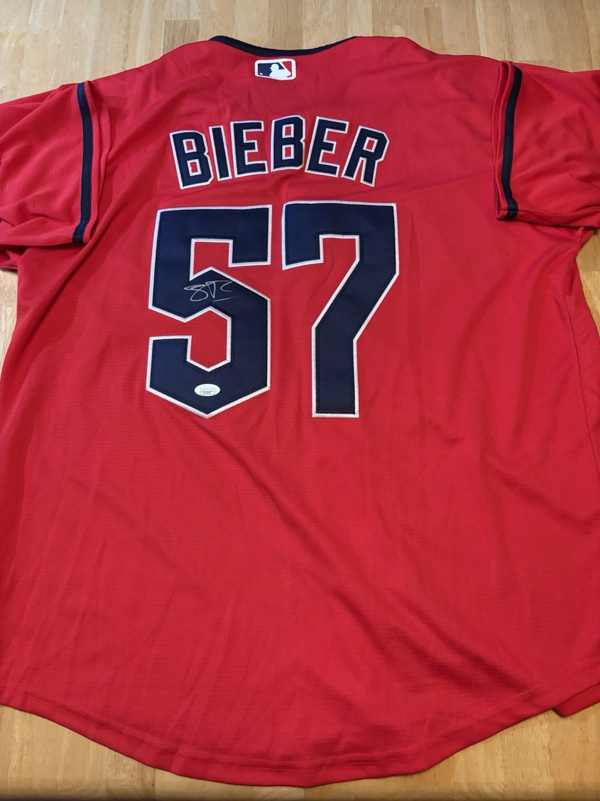 Shane Bieber Signed Autographed Cleveland Guardians Jersey. JSA Coa