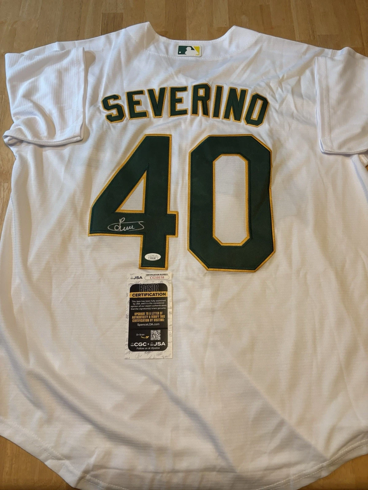 Luis Severino Oakland Athletics Signed Autographed Jersey JSA COA