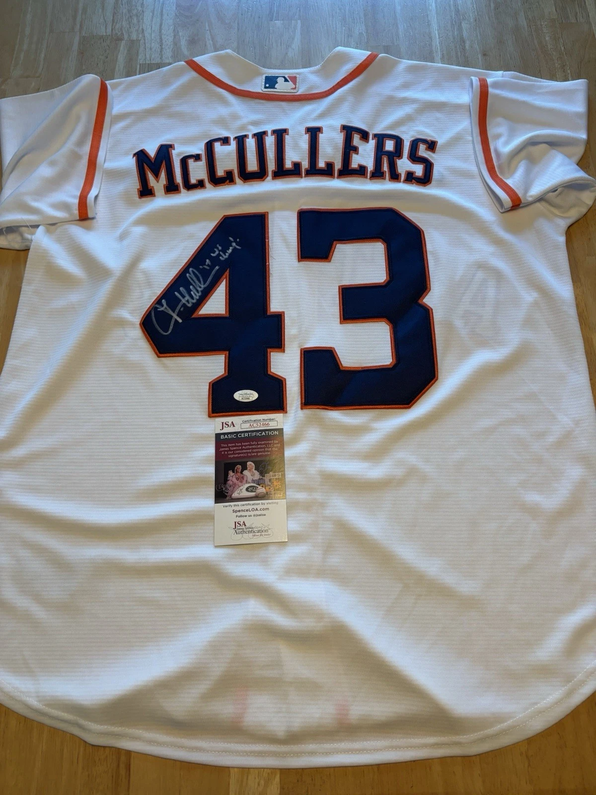 Lance McCullers Houston Astros Signed Autographed  Jersey JSA Coa. Inscribed