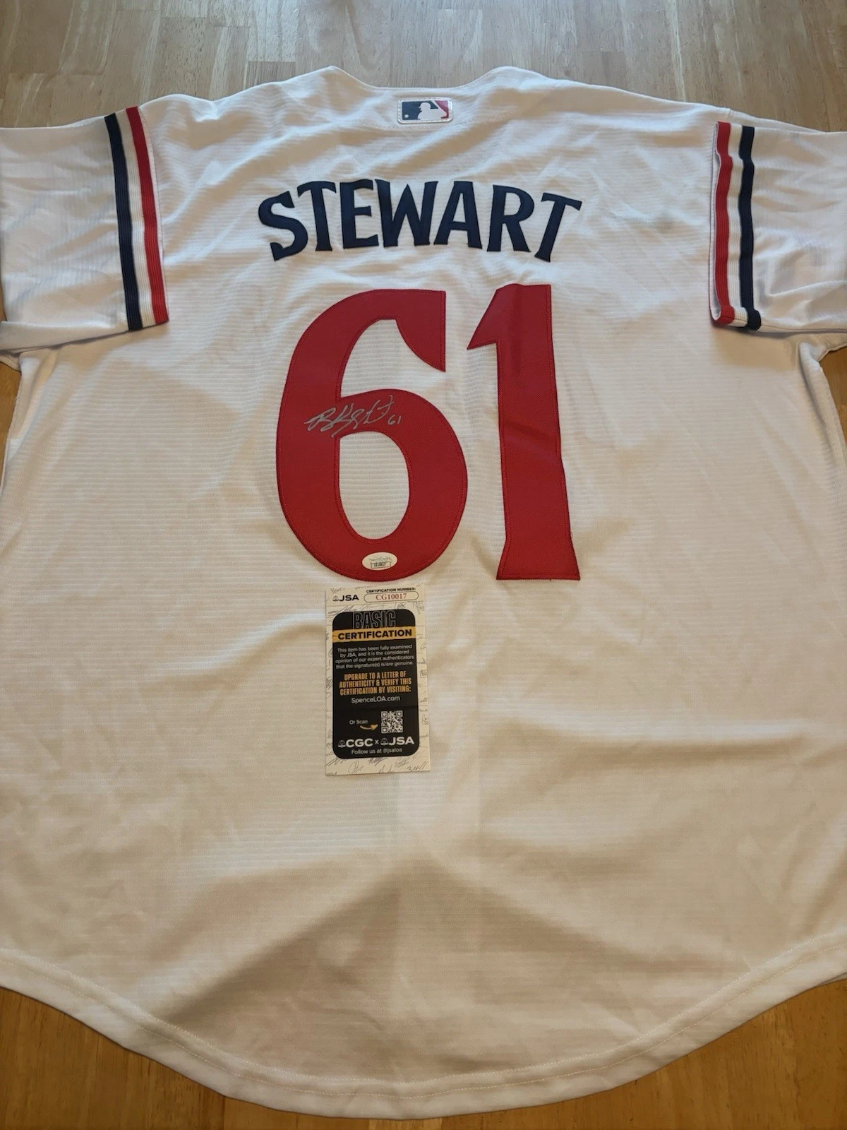 Brock Stewart Signed  Autographed Minnesota Twins Jersey. Jsa Coa
