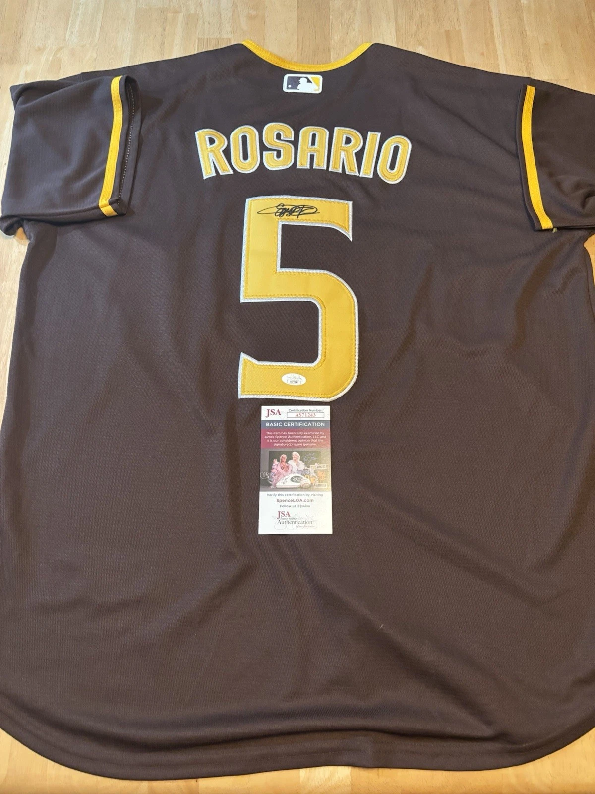 Eguy Rosario Signed  Autographed San Diego Padres Jersey JSA Coa