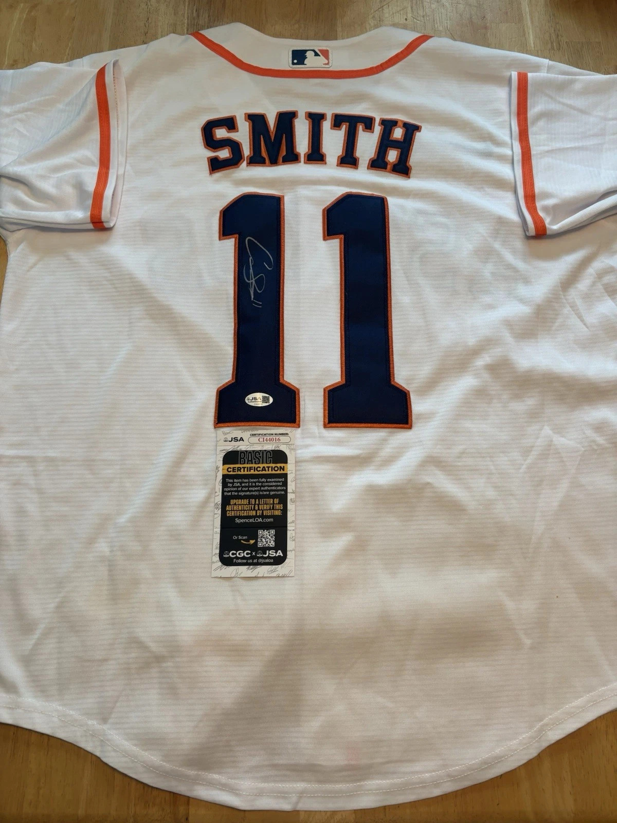 Cam Smith Houston Astros Signed Autographed Jersey. JSA Coa