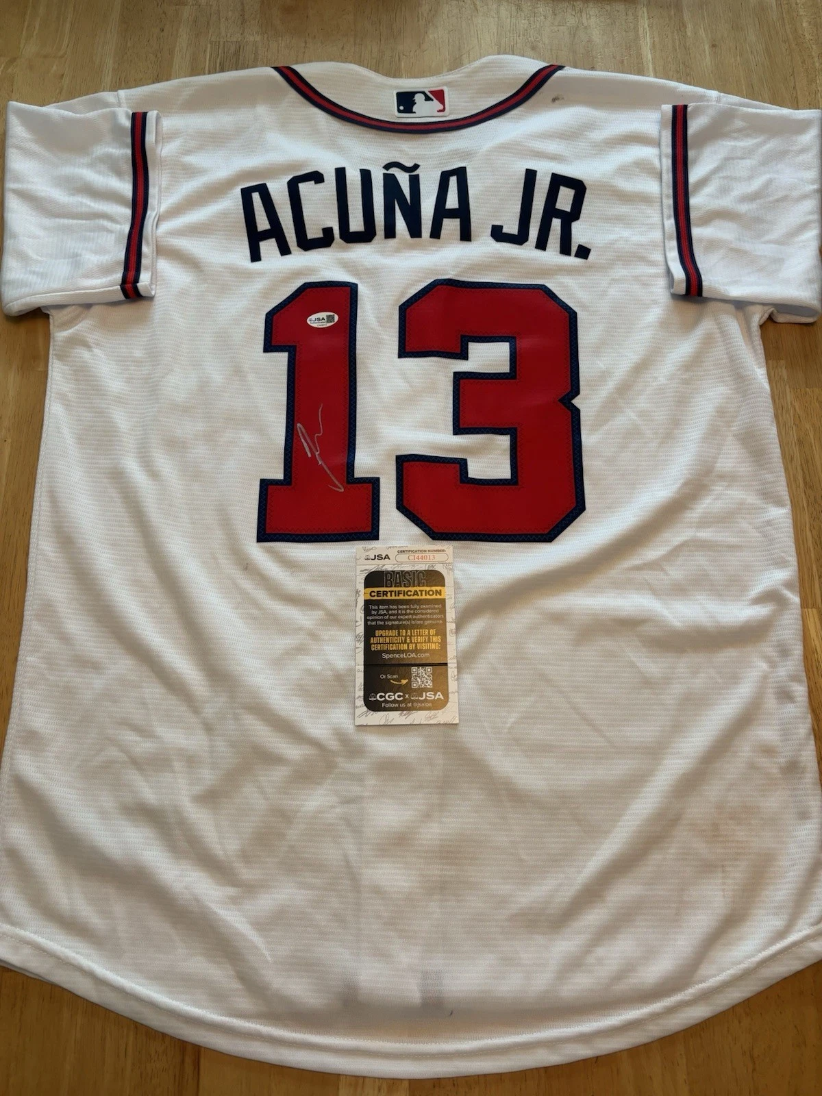 Ronald Acuna Jr Atlanta Braves Autographed Jersey JSA COA