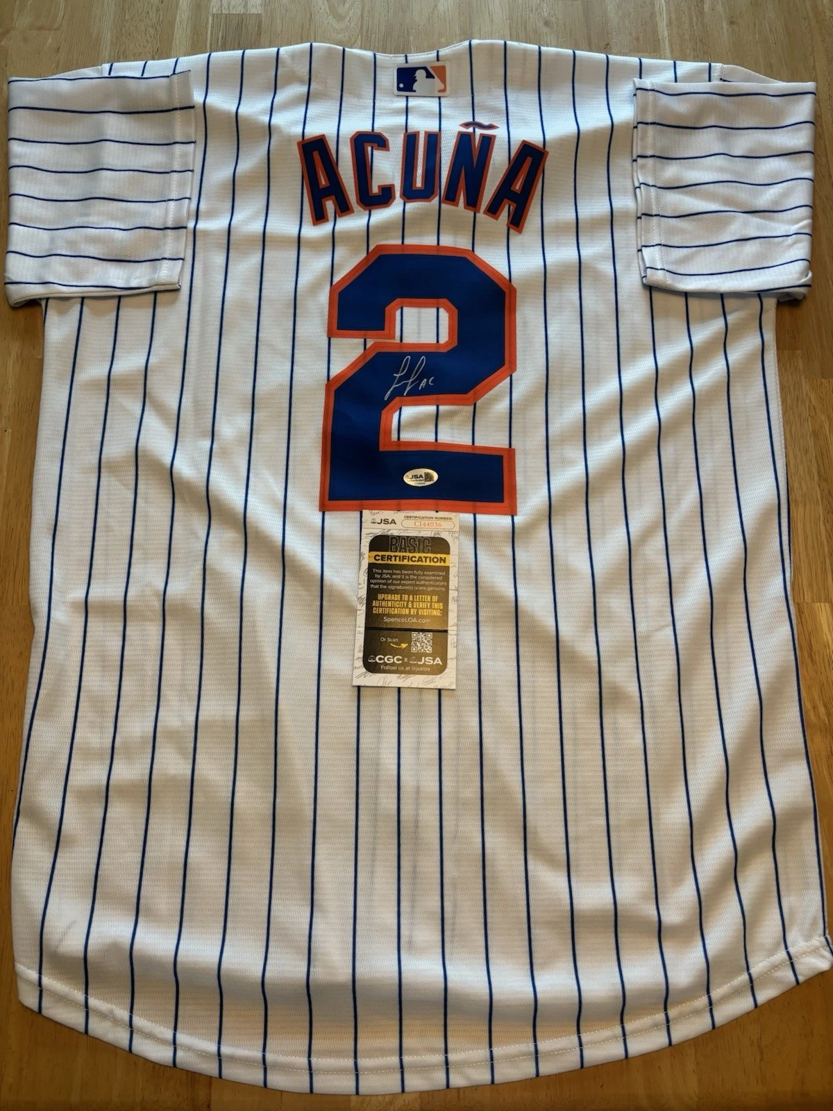 Luisangel Acuna New York Mets Autographed Jersey Jsa Coa
