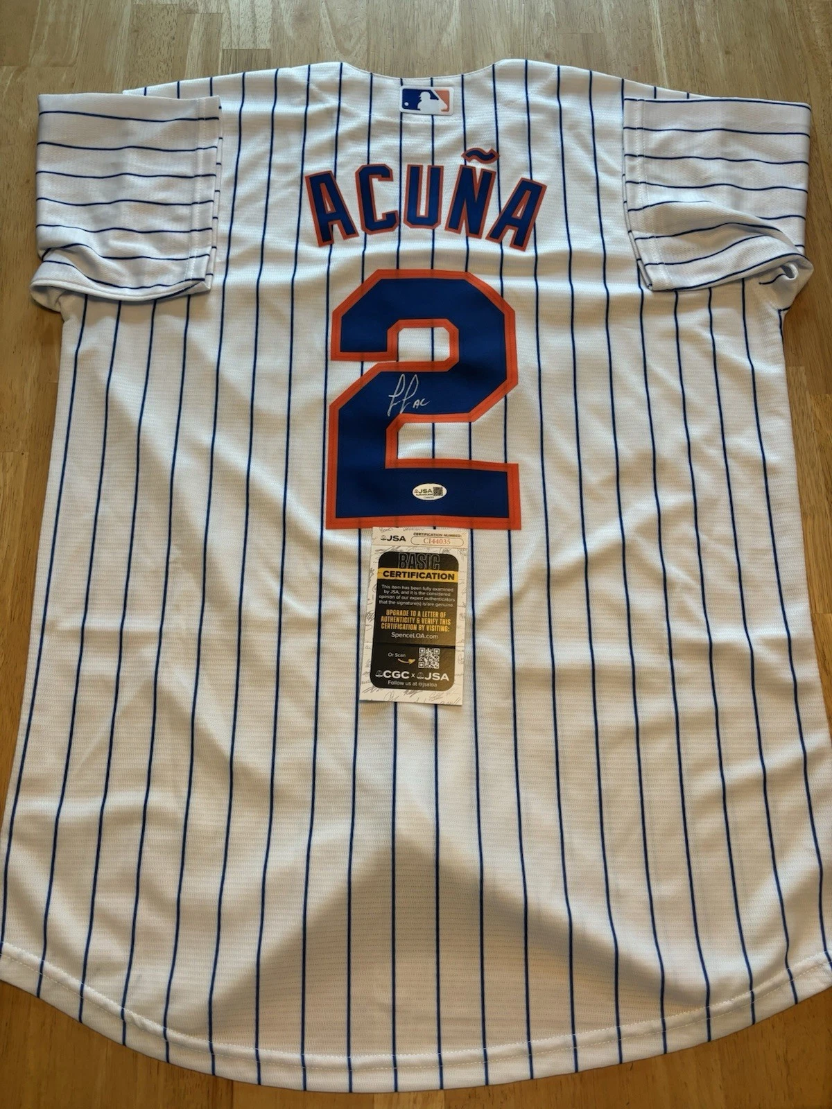 Luisangel Acuna New York Mets Autographed Jersey Jsa Coa