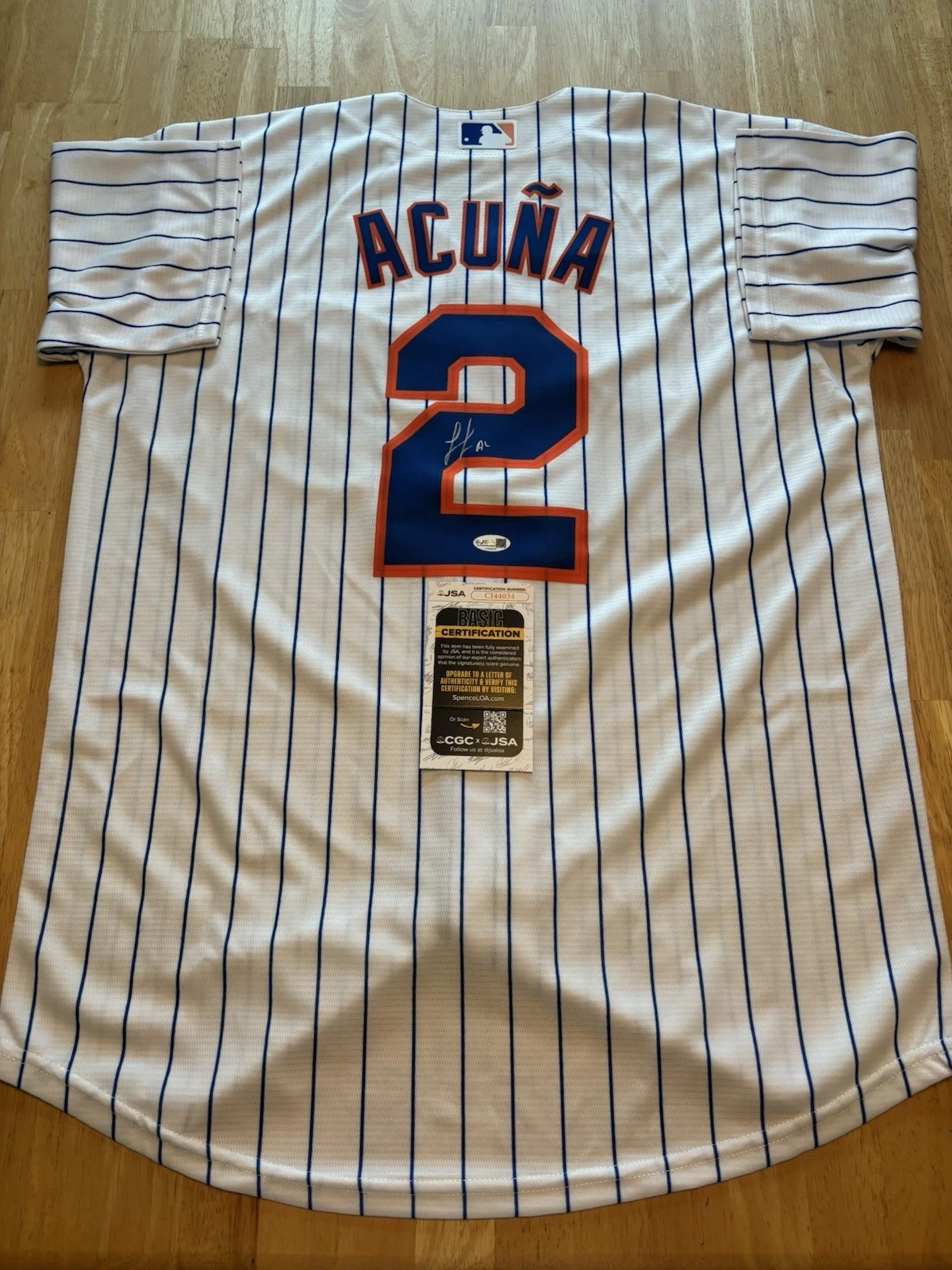 Luisangel Acuna New York Mets Autographed Jersey Jsa Coa