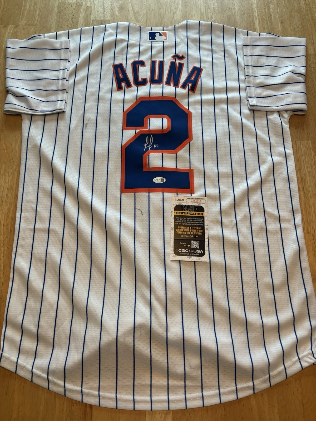Luisangel Acuna New York Mets Autographed Jersey Jsa Coa