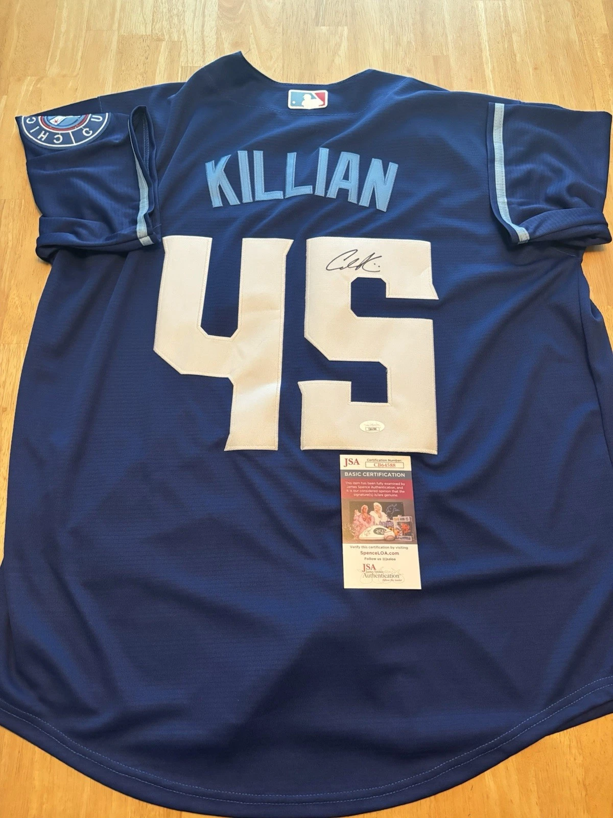 Caleb Killian Signed Autographed Chicago Cubs Jersey. JSA Coa Rare