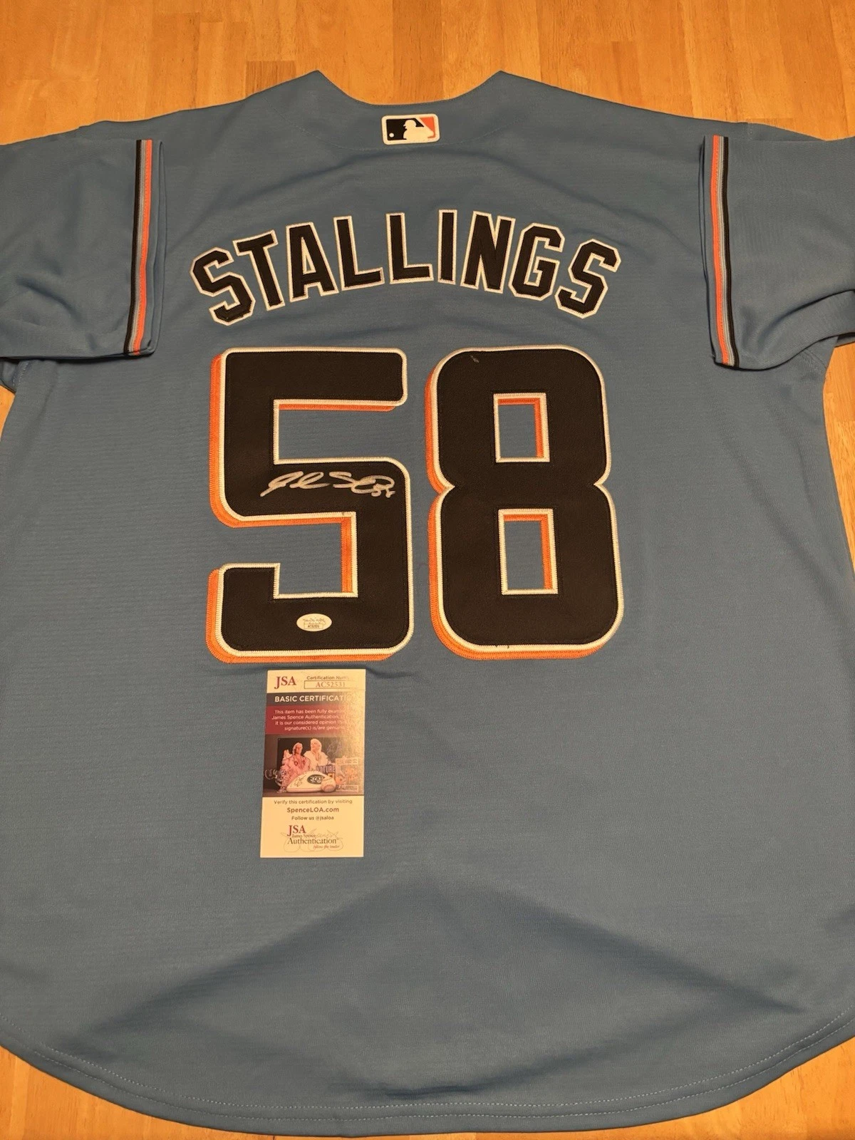Miami Marlins Jacob Stallings Signed Autographed Jersey JSA COA