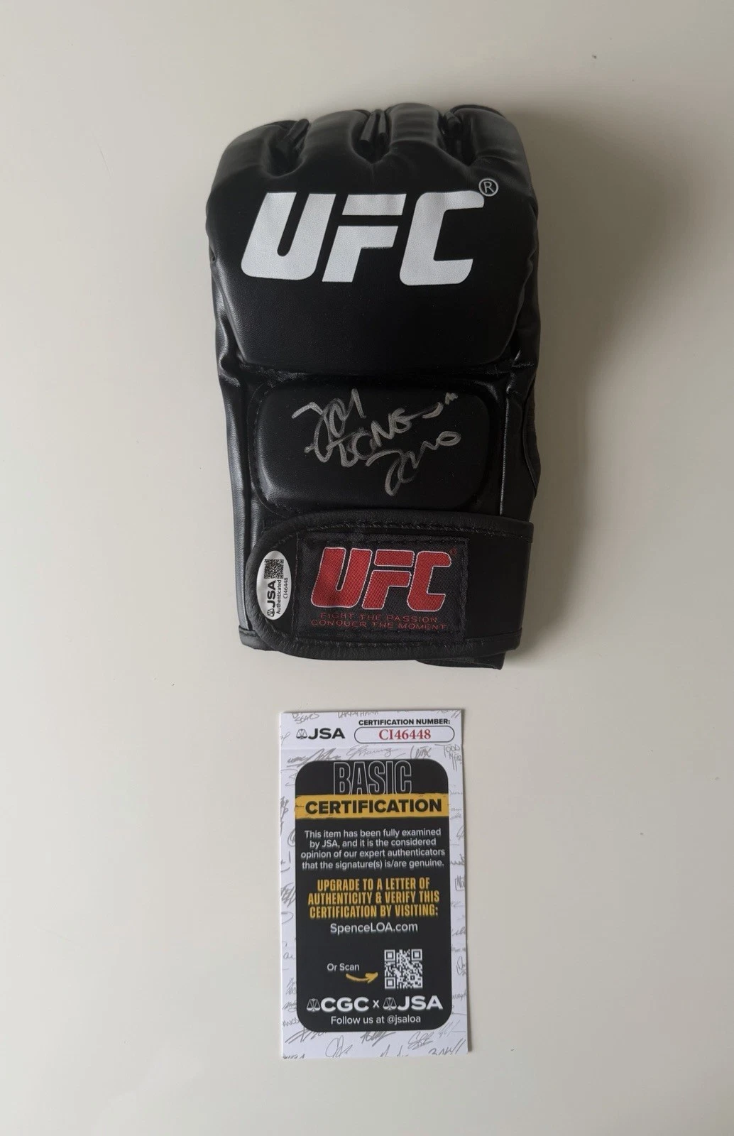 Jon “Bones” Jones Fighter Autographed UFC MMA Glove GOAT JSA COA