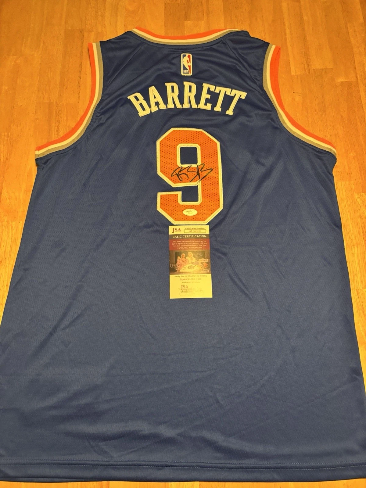 RJ Barrett Signed Autographed New York Knicks Jersey JSA Coa. Duke Star. Raptors