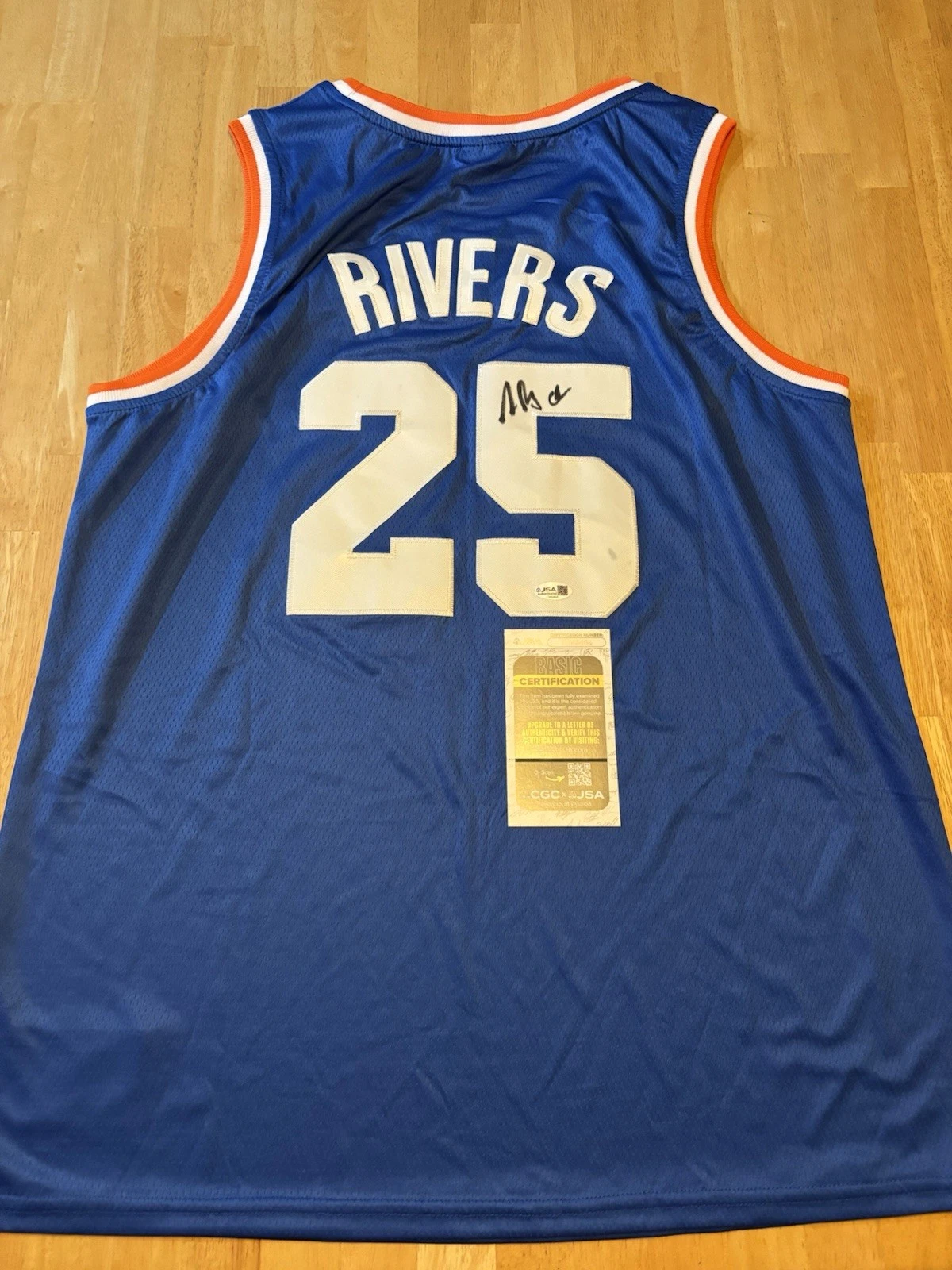 Doc Rivers New York Knicks  Autographed Hardwood Classics Jersey JSA COA