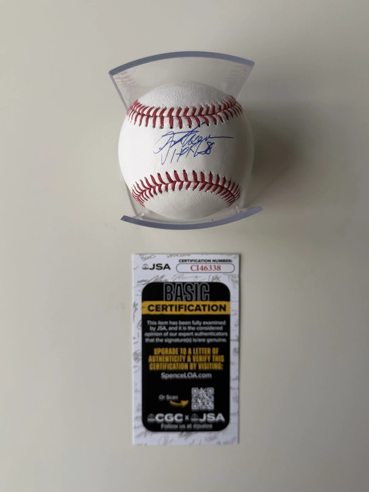 Jim Thome Cleveland Indians Autographed Baseball Inscribed HOF 18 Rare JSA COA