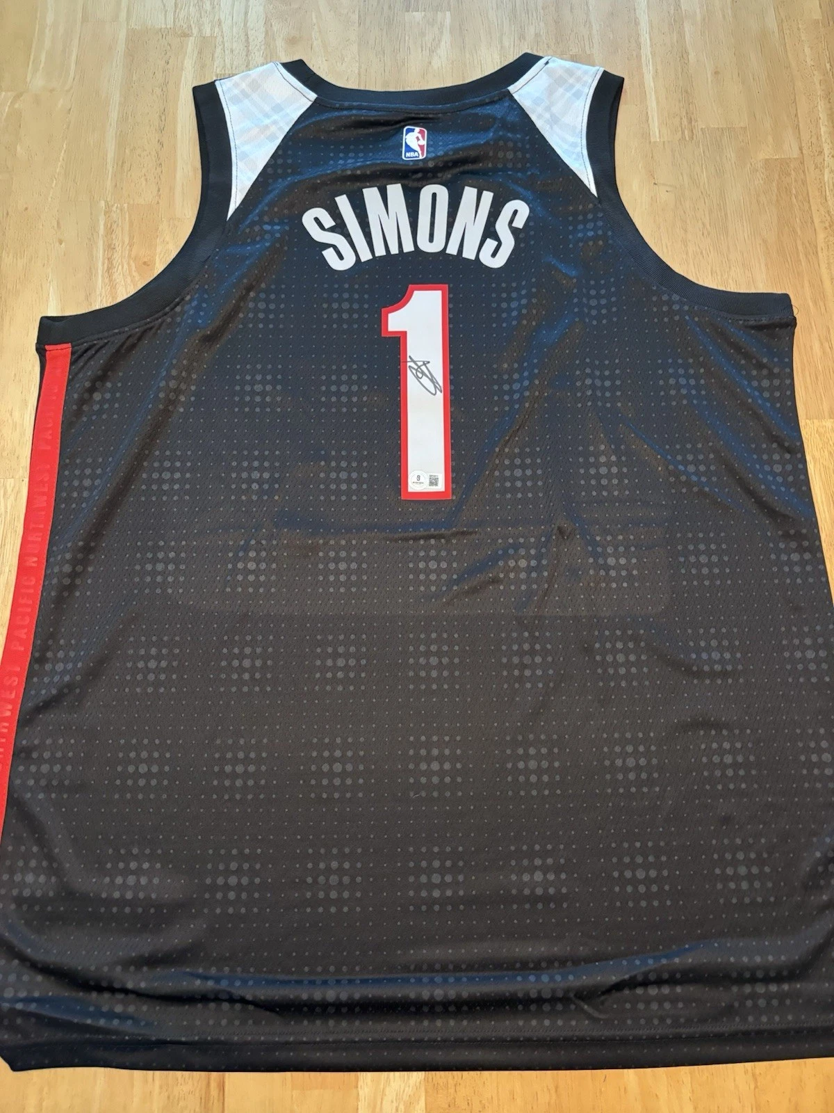 Anfernee Simons Portland Trail Blazers Autographed Jersey Beckett BAS COA