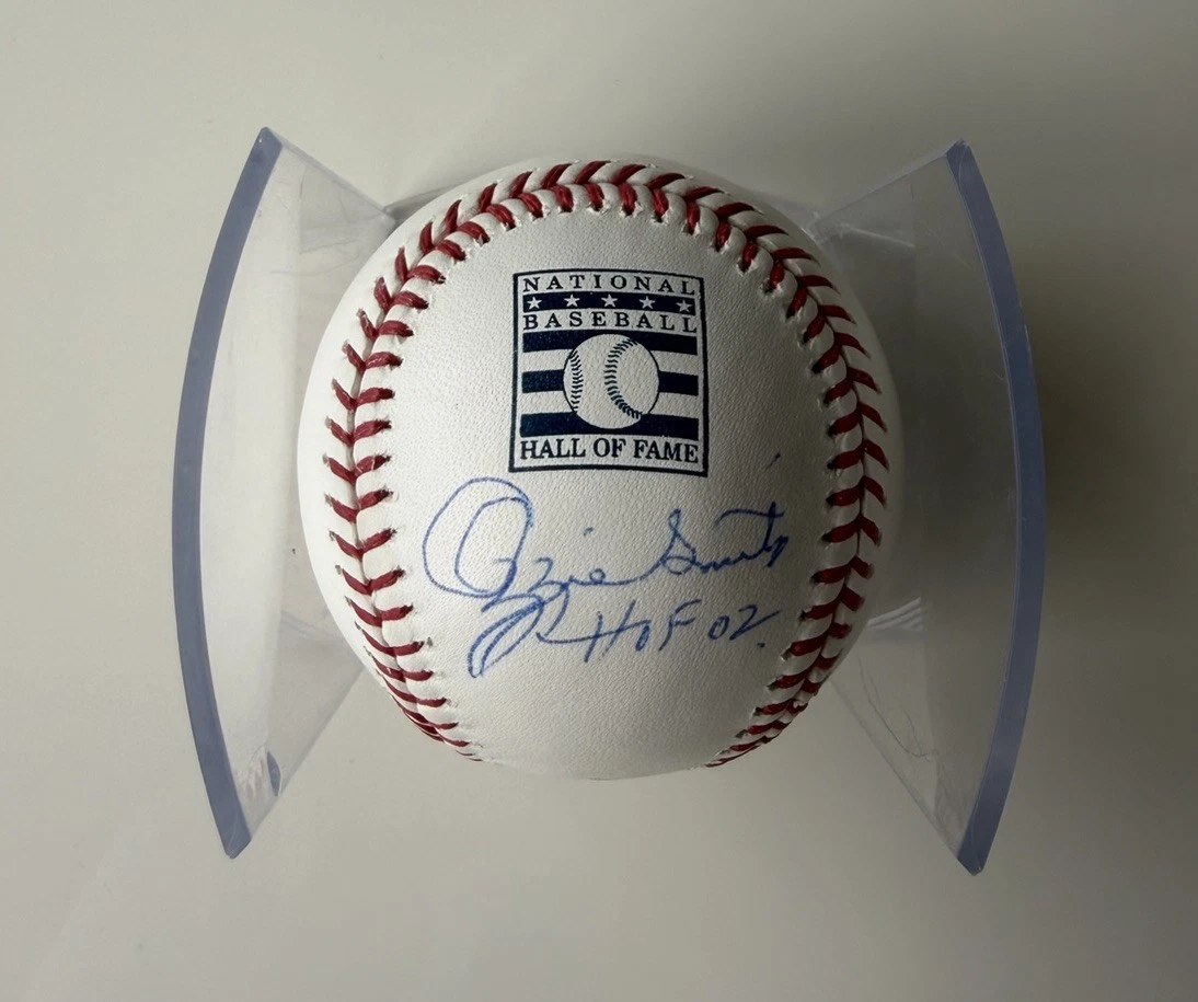 Ozzie Smith St. Louis Cardinals Autographed HOF Baseball Inscribed HOF JSA COA